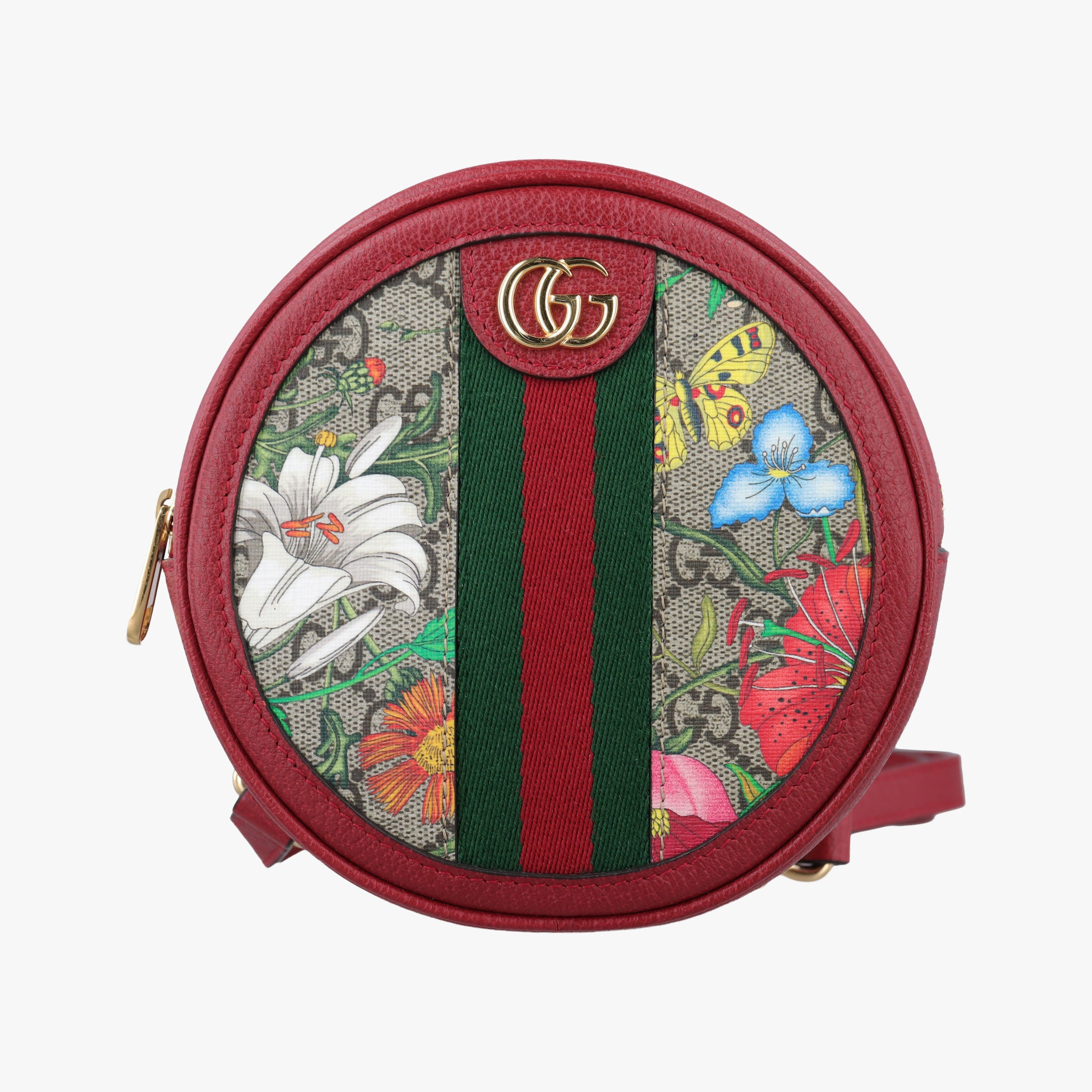 Pre-owned Gucci Ophidia red×beige×Multicolour PVC coated canvas×Leather 598661 backpack/rucksack | stylenewstar