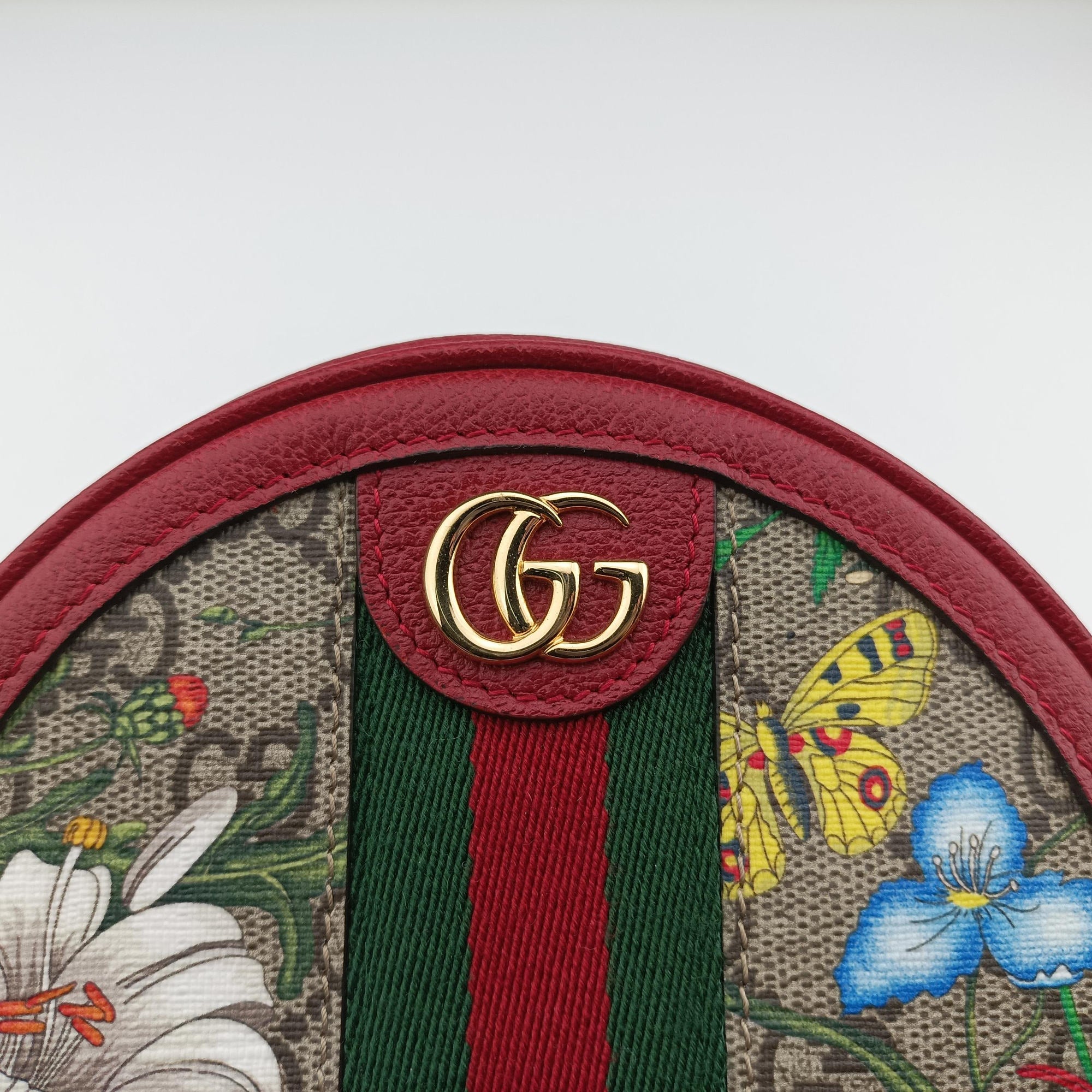 Pre-owned Gucci Ophidia red×beige×Multicolour PVC coated canvas×Leather 598661 backpack/rucksack | stylenewstar