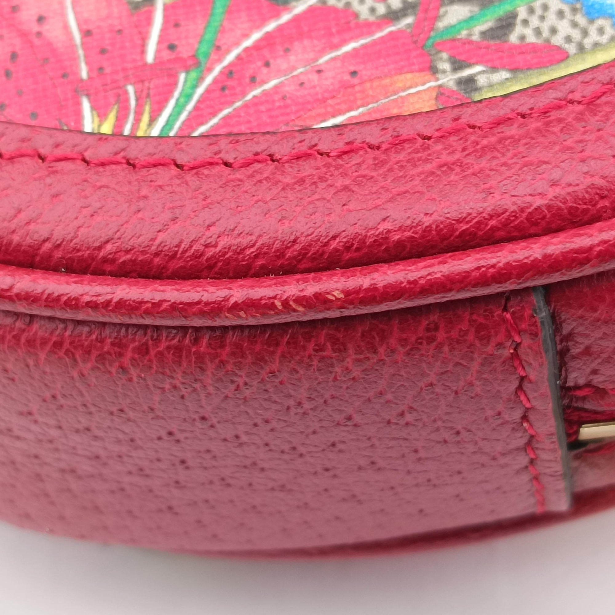 Pre-owned Gucci Ophidia red×beige×Multicolour PVC coated canvas×Leather 598661 backpack/rucksack | stylenewstar