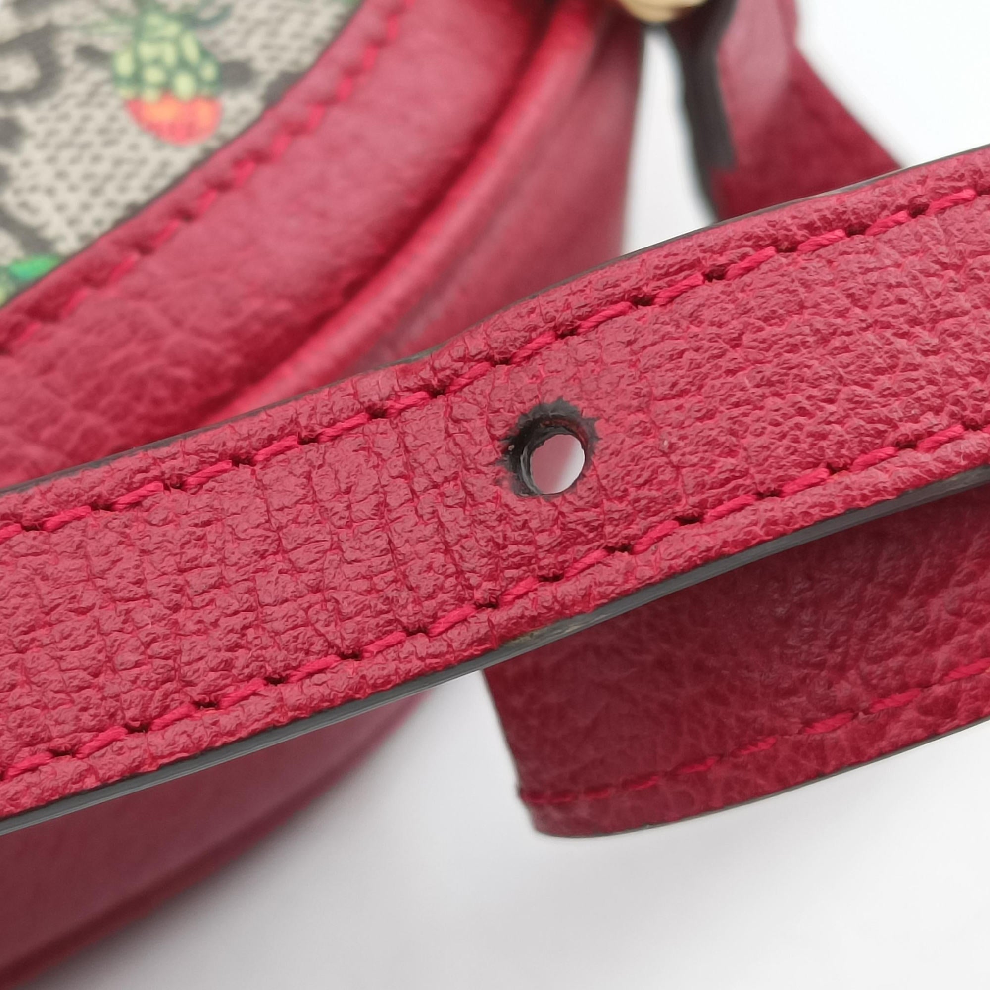 Pre-owned Gucci Ophidia red×beige×Multicolour PVC coated canvas×Leather 598661 backpack/rucksack | stylenewstar