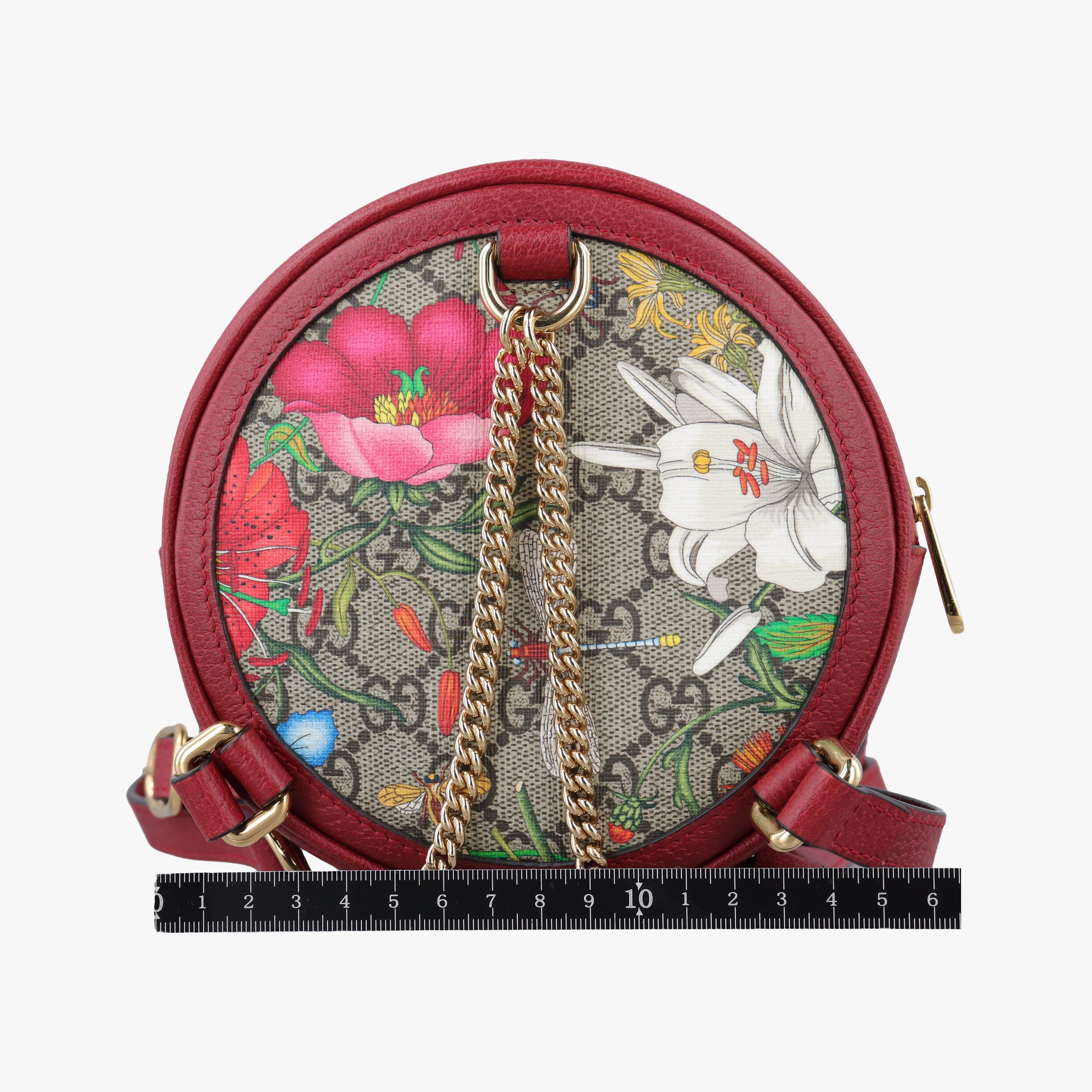 Pre-owned Gucci Ophidia red×beige×Multicolour PVC coated canvas×Leather 598661 backpack/rucksack | stylenewstar