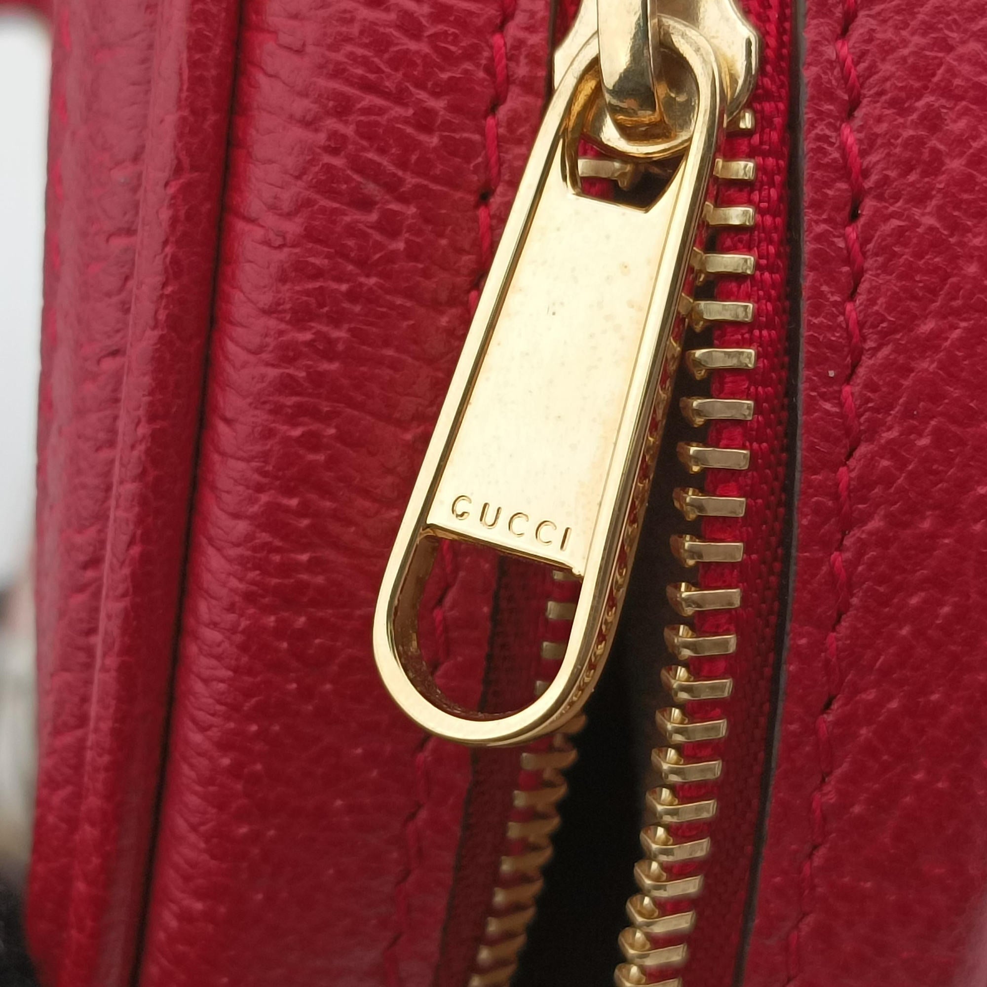 Pre-owned Gucci Ophidia red×beige×Multicolour PVC coated canvas×Leather 598661 backpack/rucksack | stylenewstar