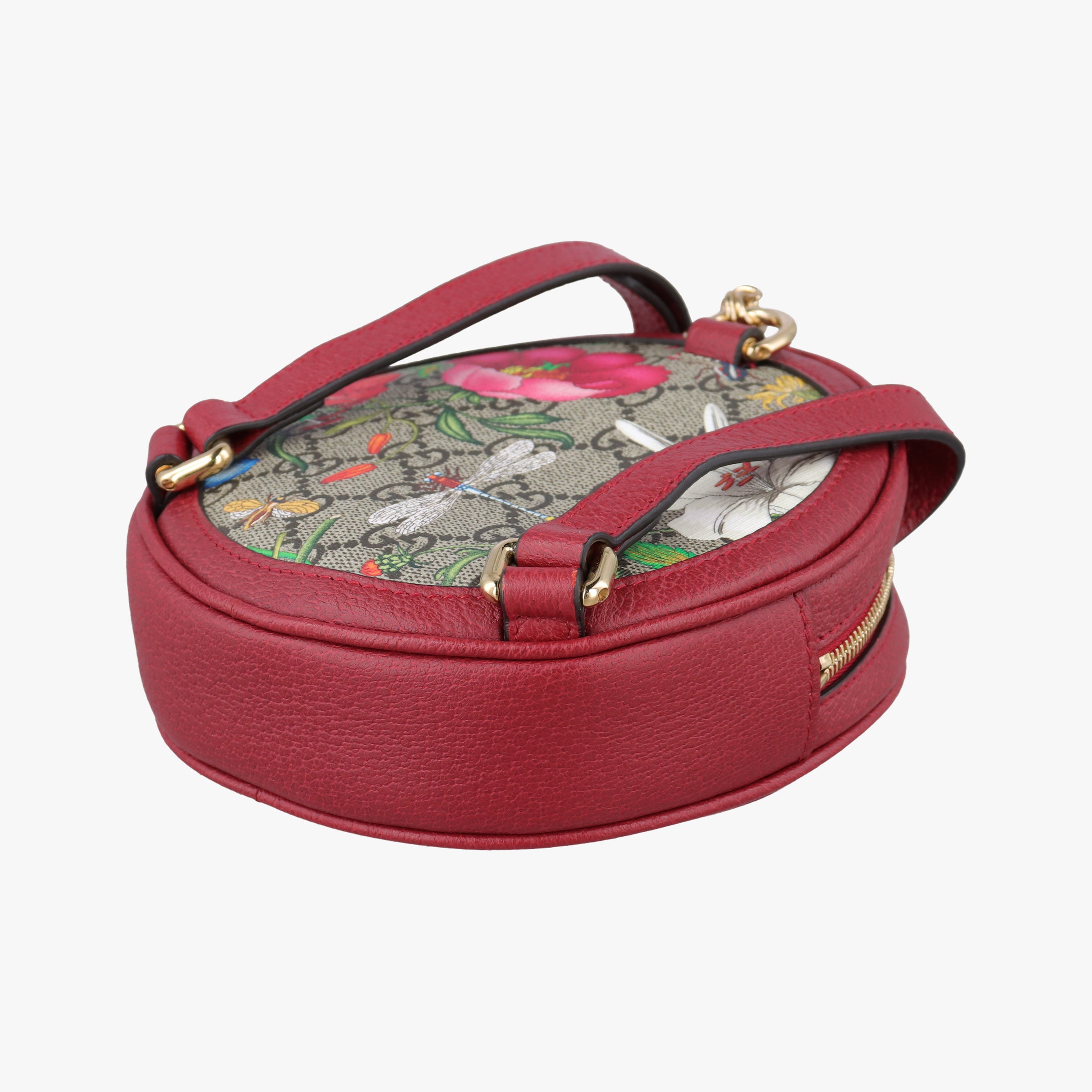 Pre-owned Gucci Ophidia red×beige×Multicolour PVC coated canvas×Leather 598661 backpack/rucksack | stylenewstar