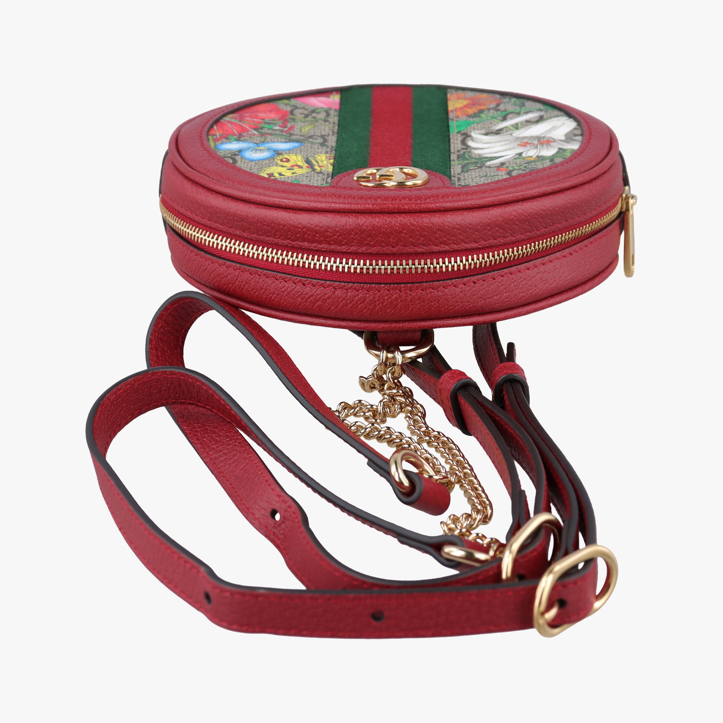 Pre-owned Gucci Ophidia red×beige×Multicolour PVC coated canvas×Leather 598661 backpack/rucksack | stylenewstar