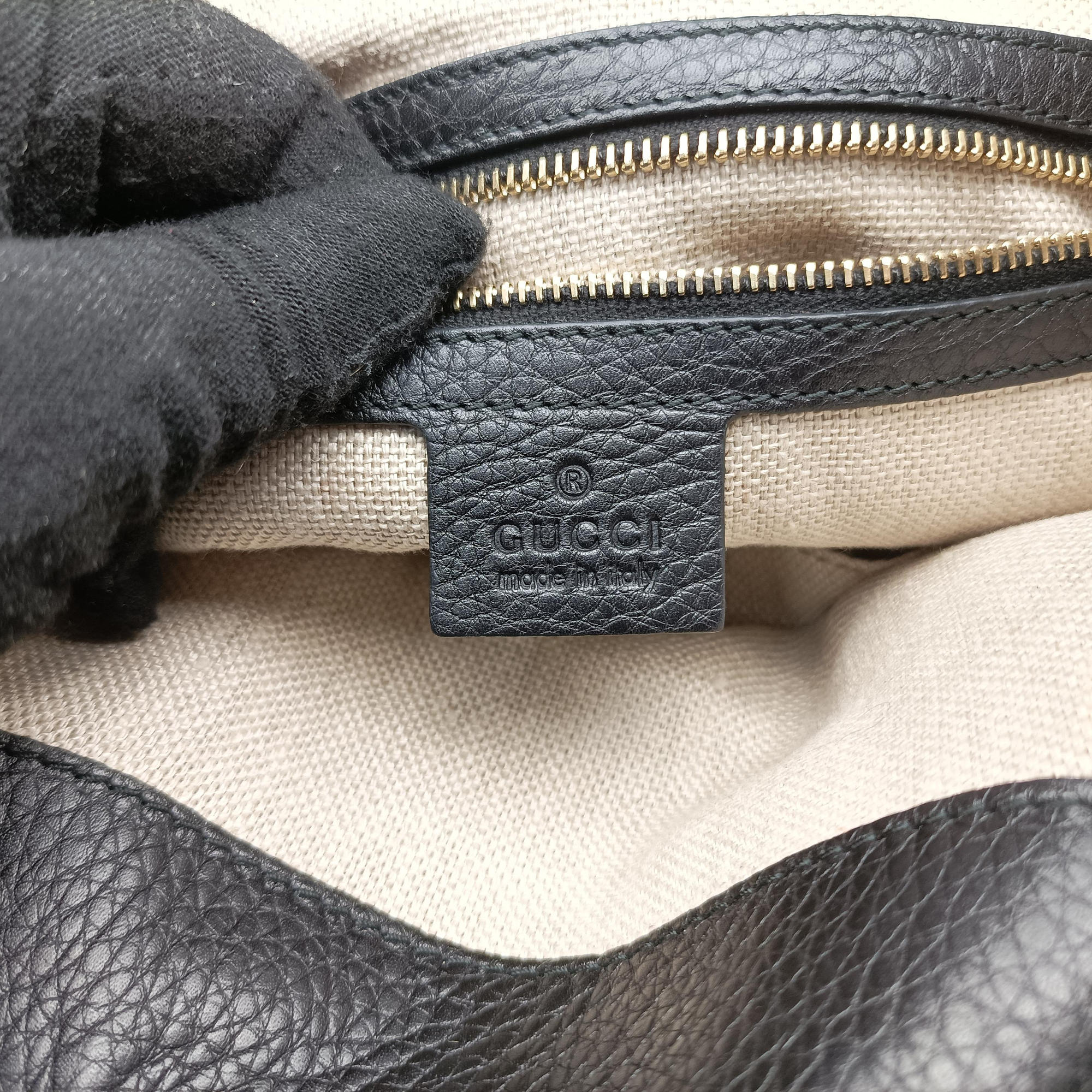 Vintage Gucci Greenwich Medium Black Leather 268747 handbag | stylenewstar