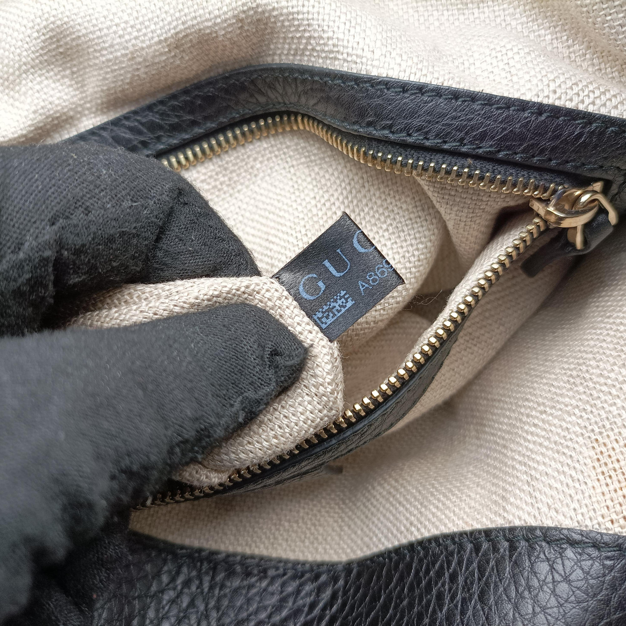Vintage Gucci Greenwich Medium Black Leather 268747 handbag | stylenewstar