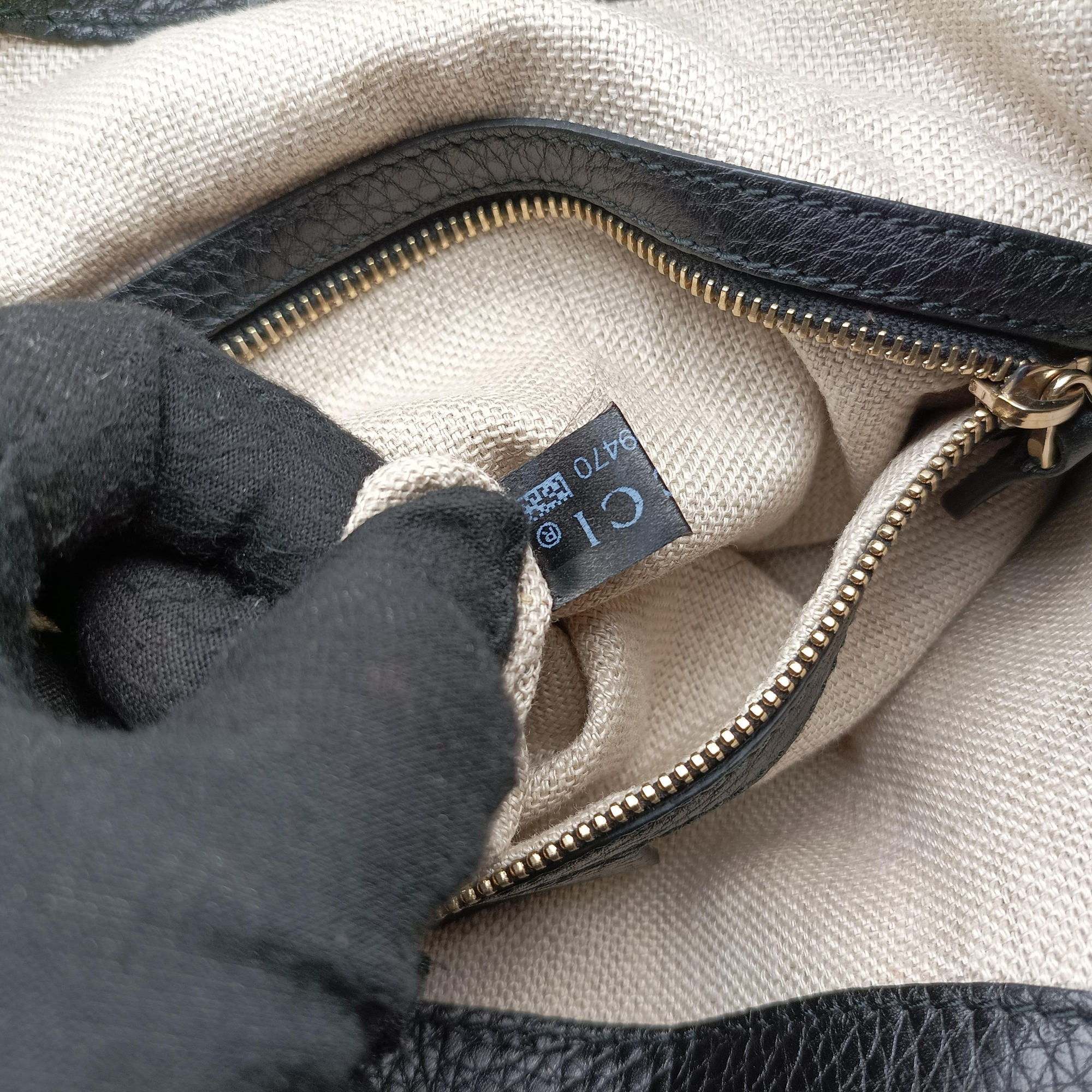 Vintage Gucci Greenwich Medium Black Leather 268747 handbag | stylenewstar