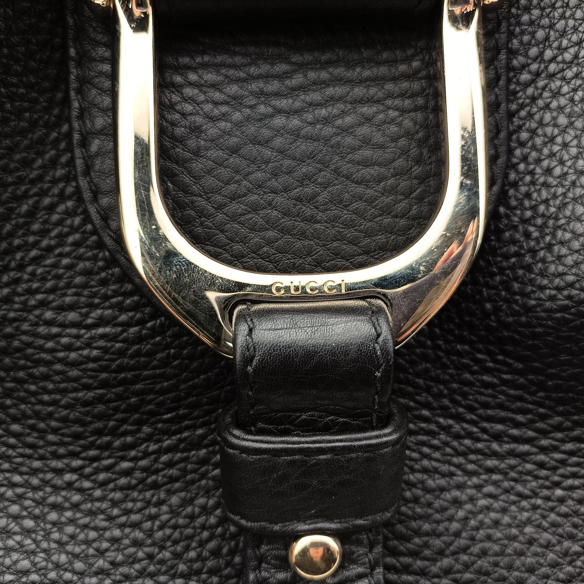 Vintage Gucci Greenwich Medium Black Leather 268747 handbag | stylenewstar