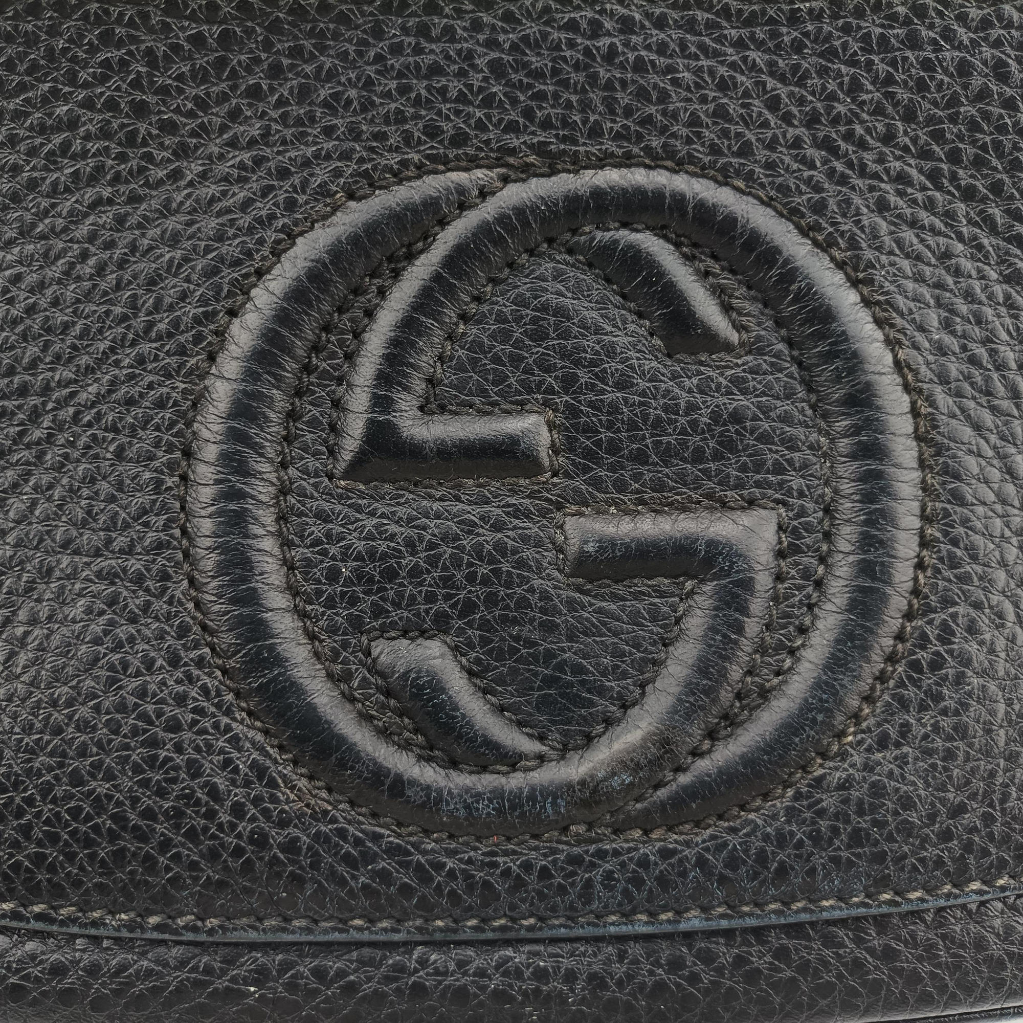 Pre-owned Gucci SOHO Black Leather 336752 shoulderbag | stylenewstar