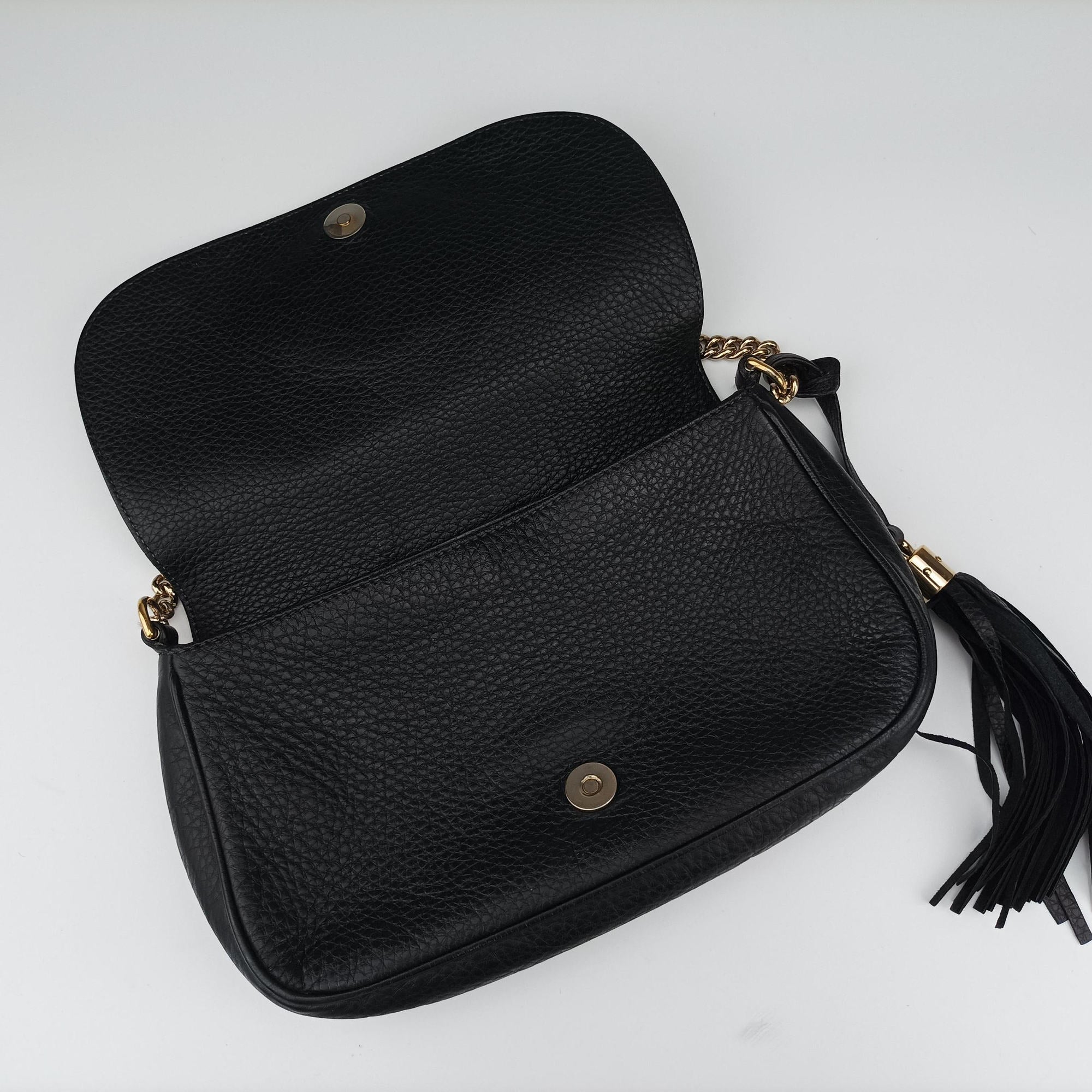 Pre-owned Gucci SOHO Black Leather 336752 shoulderbag | stylenewstar