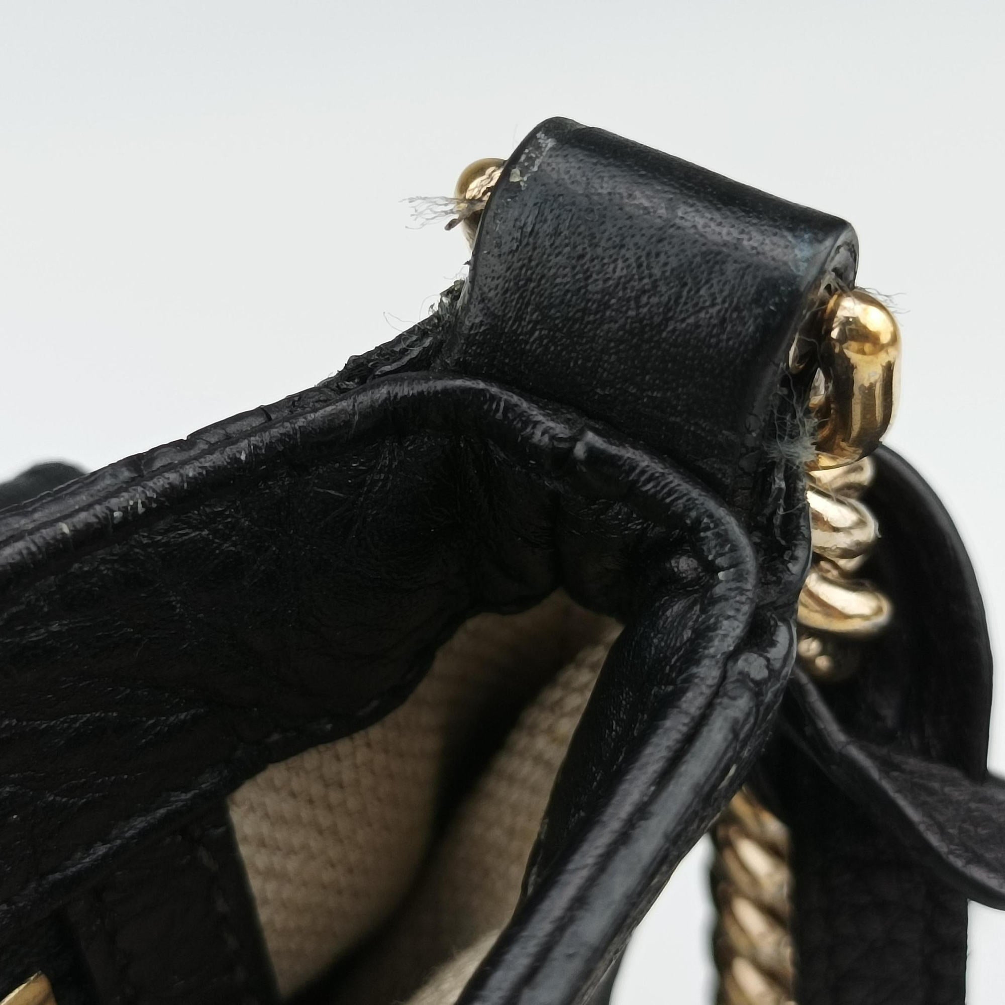 Pre-owned Gucci SOHO Black Leather 336752 shoulderbag | stylenewstar