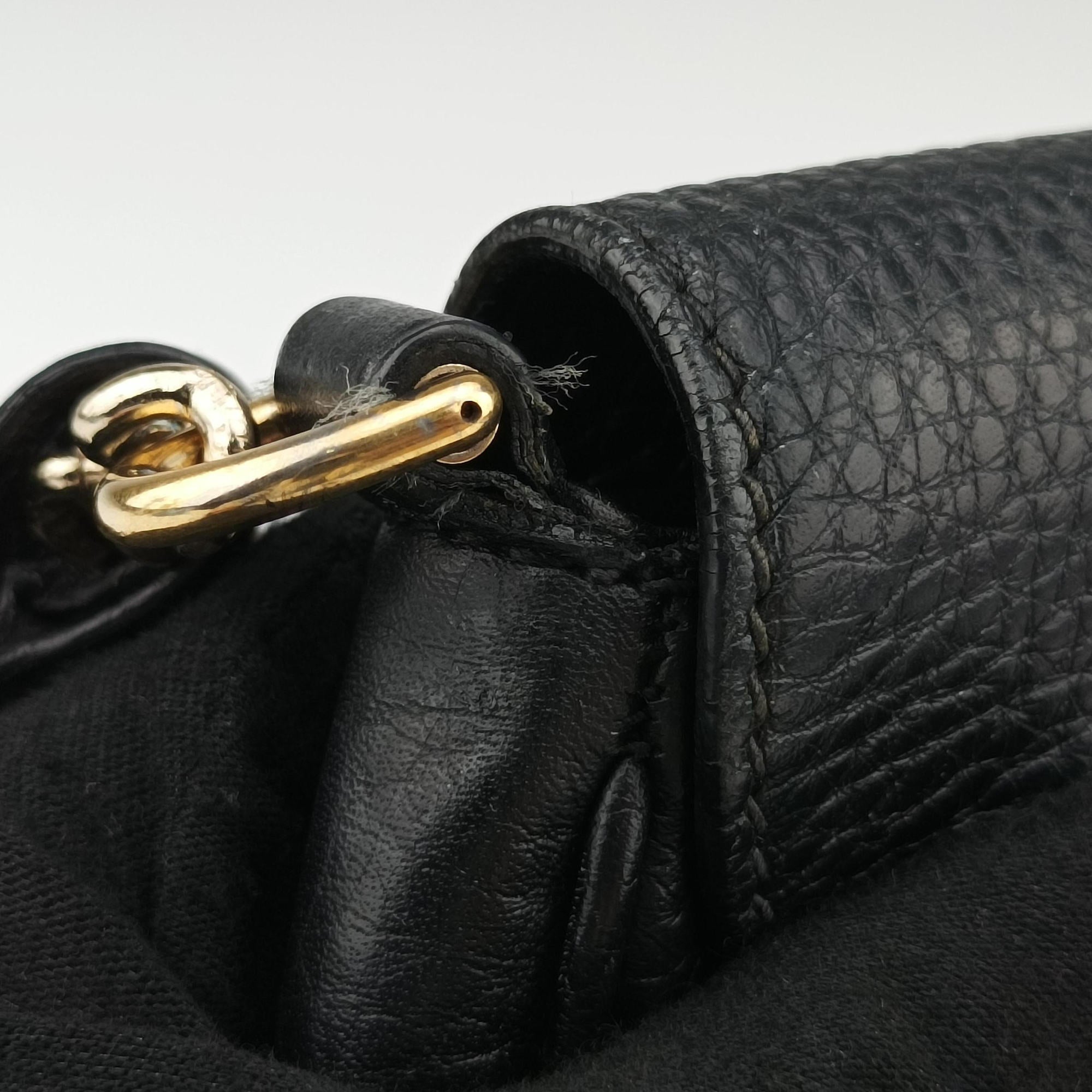 Pre-owned Gucci SOHO Black Leather 336752 shoulderbag | stylenewstar