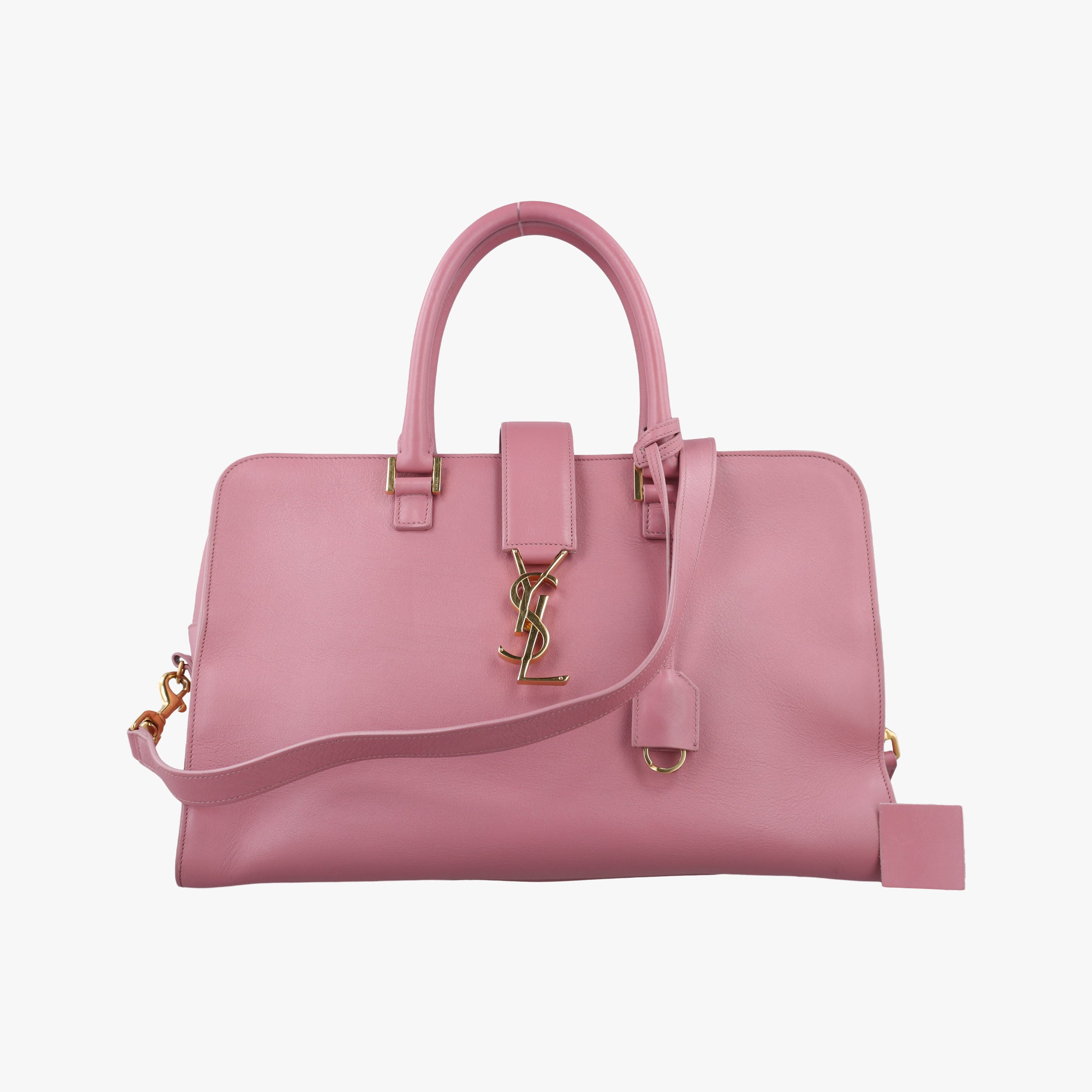 Pre-owned Yves Saint Laurent Baby Cabas Pink Leather 357394 shoulderbag | stylenewstar