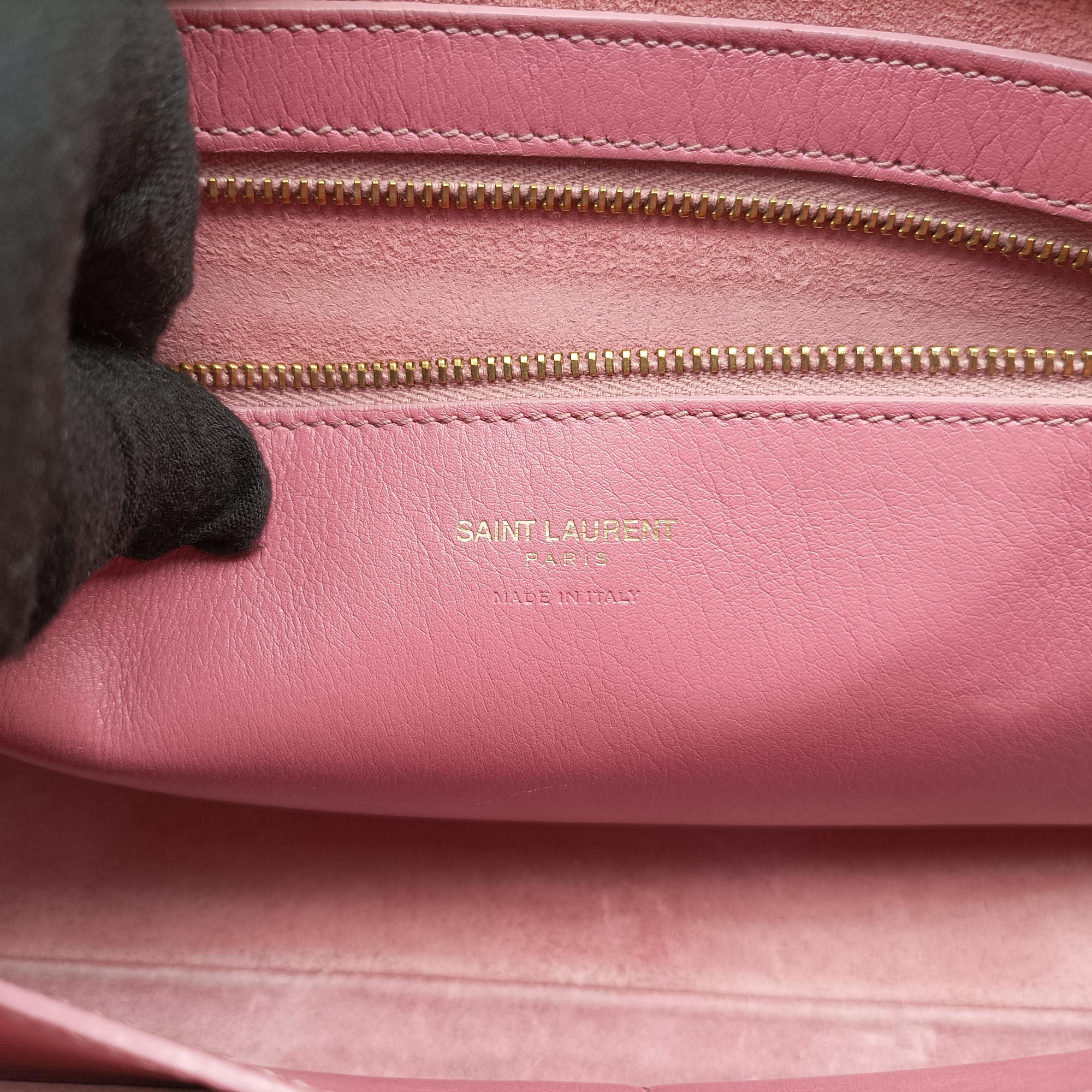 Pre-owned Yves Saint Laurent Baby Cabas Pink Leather 357394 shoulderbag | stylenewstar