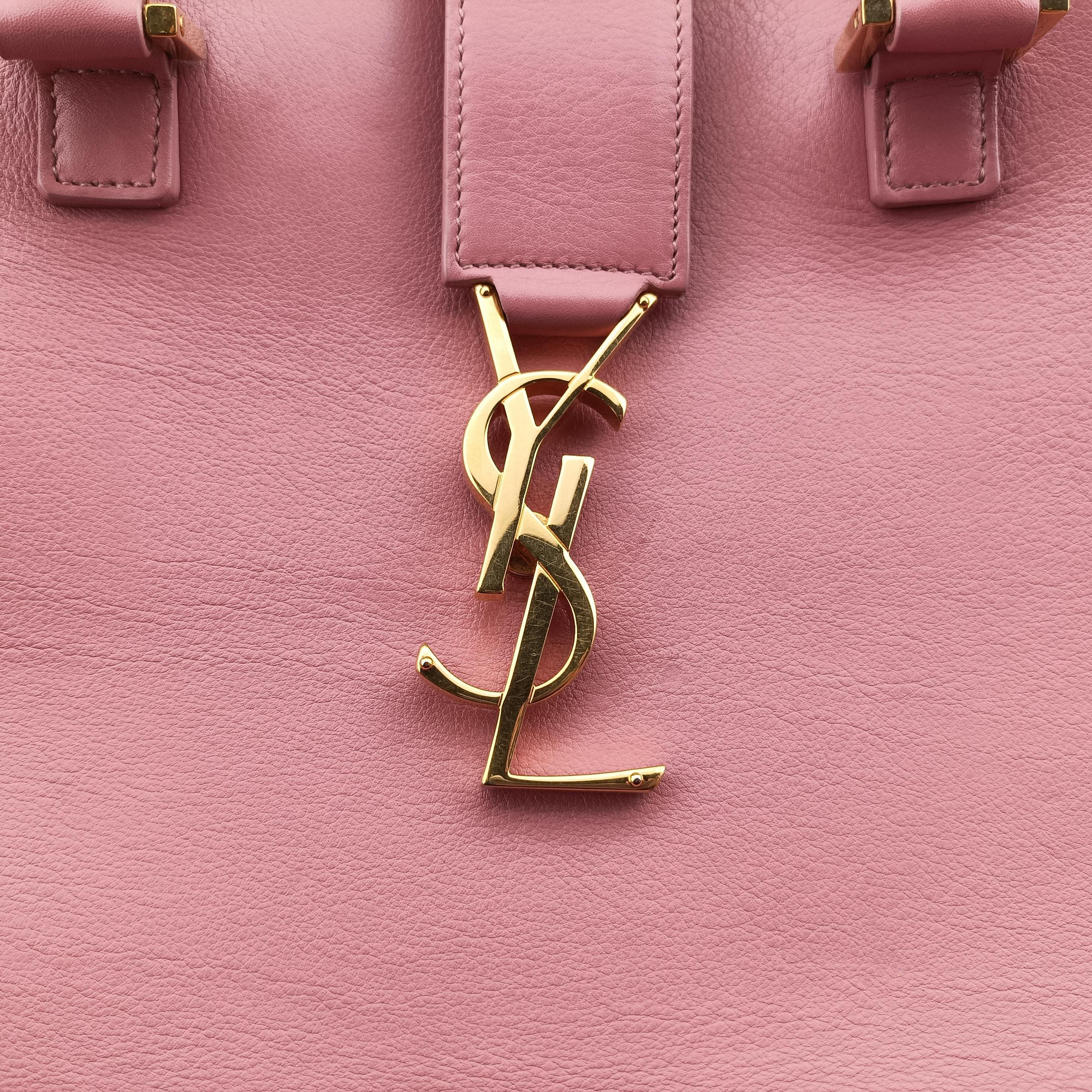 Pre-owned Yves Saint Laurent Baby Cabas Pink Leather 357394 shoulderbag | stylenewstar