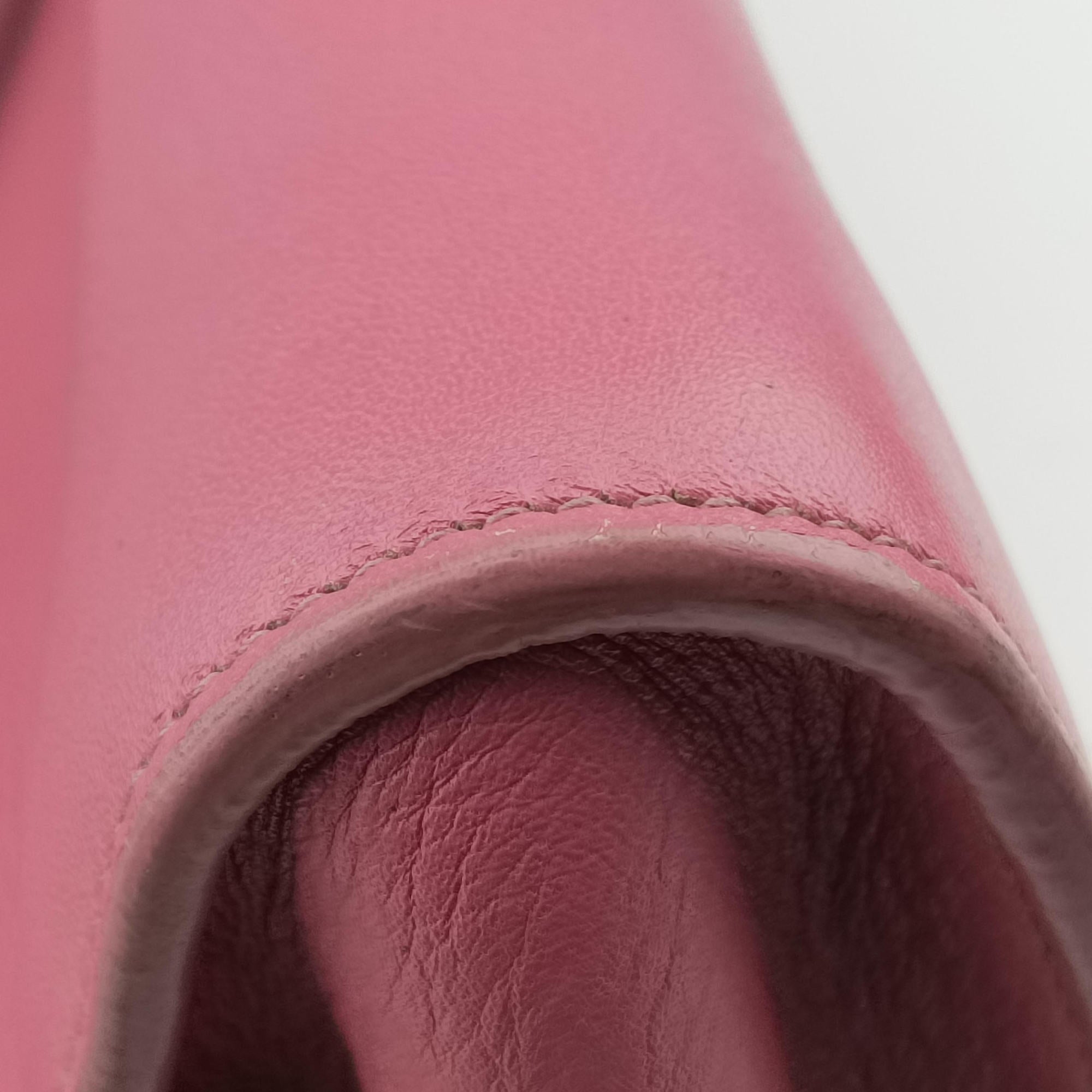 Pre-owned Yves Saint Laurent Baby Cabas Pink Leather 357394 shoulderbag | stylenewstar