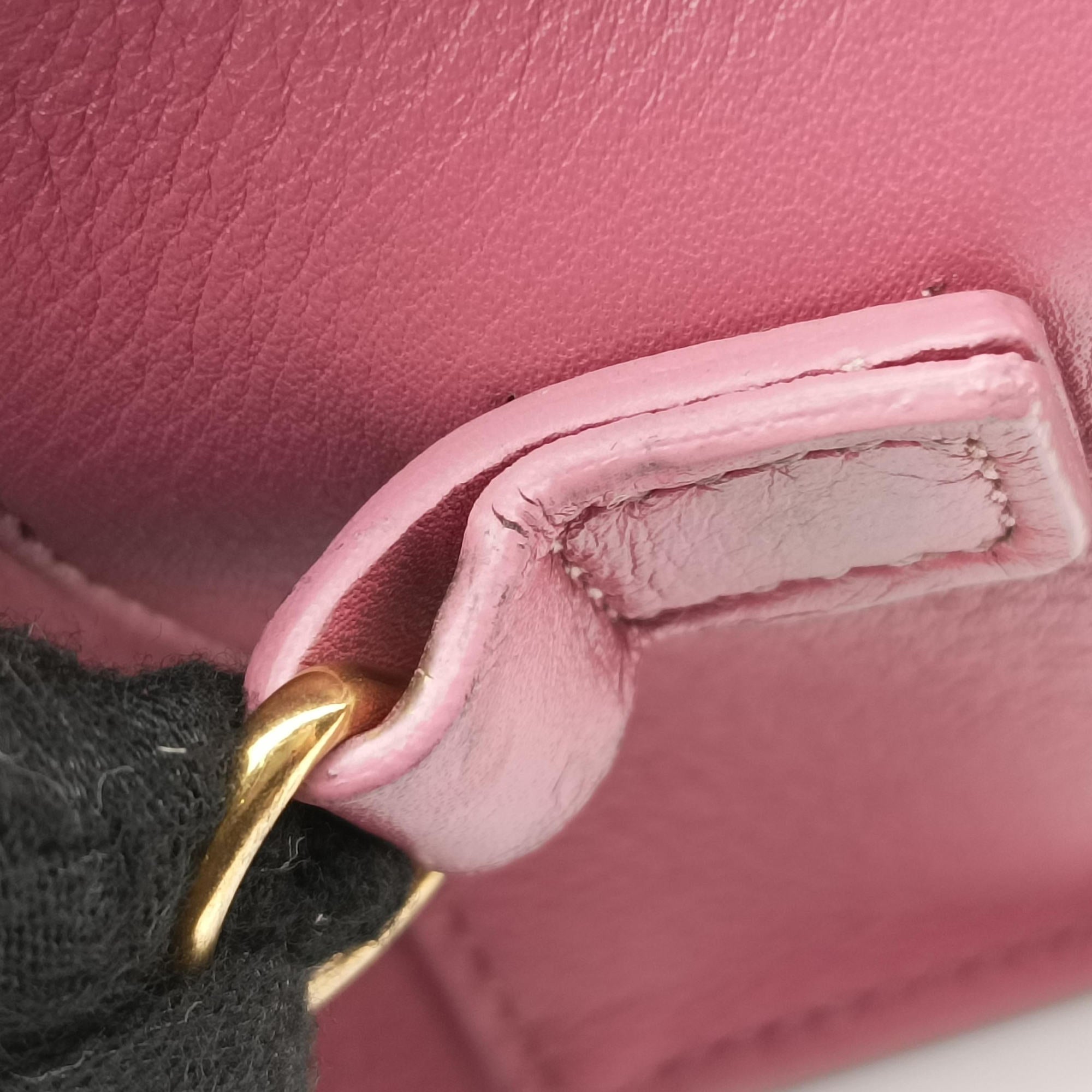 Pre-owned Yves Saint Laurent Baby Cabas Pink Leather 357394 shoulderbag | stylenewstar