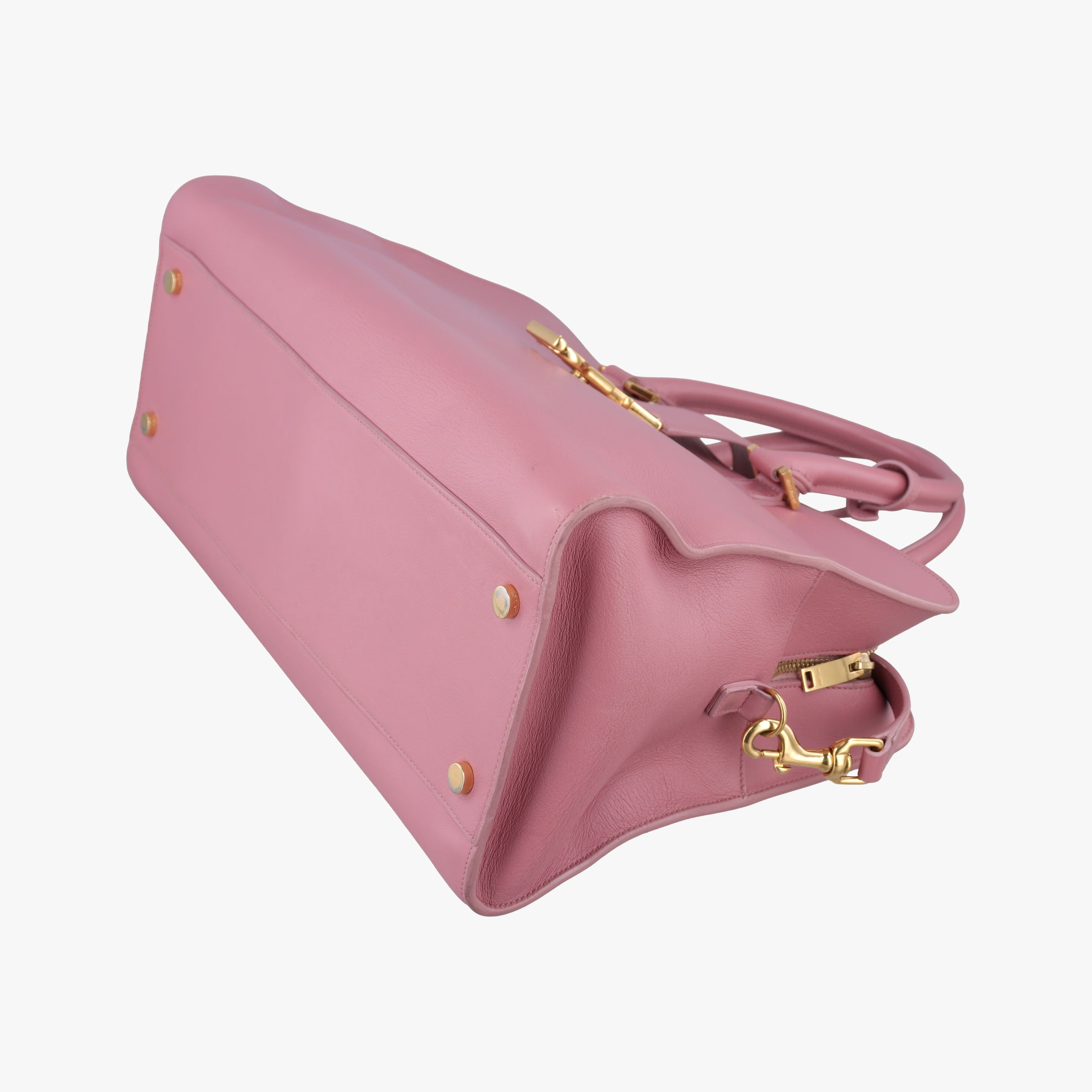 Pre-owned Yves Saint Laurent Baby Cabas Pink Leather 357394 shoulderbag | stylenewstar