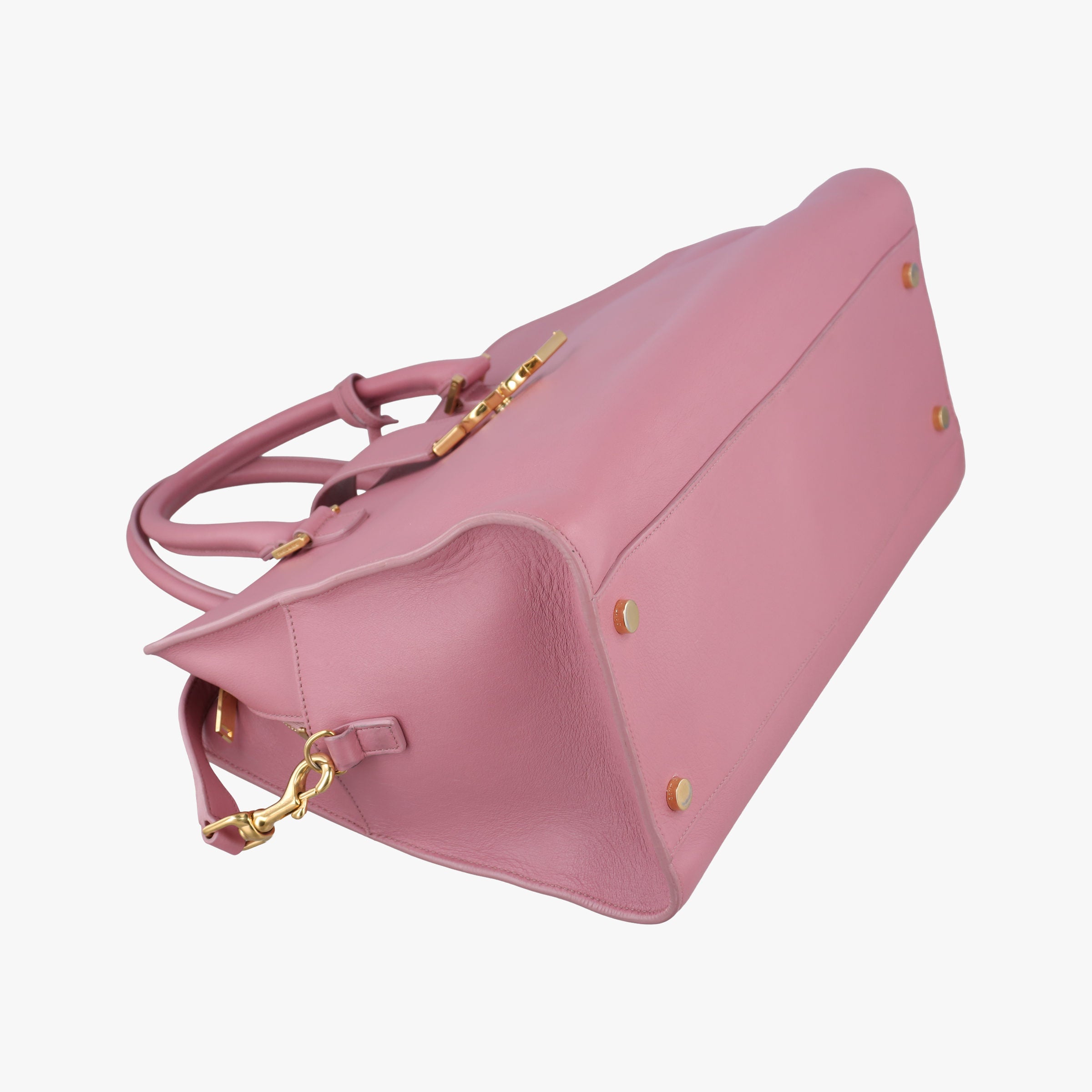 Pre-owned Yves Saint Laurent Baby Cabas Pink Leather 357394 shoulderbag | stylenewstar