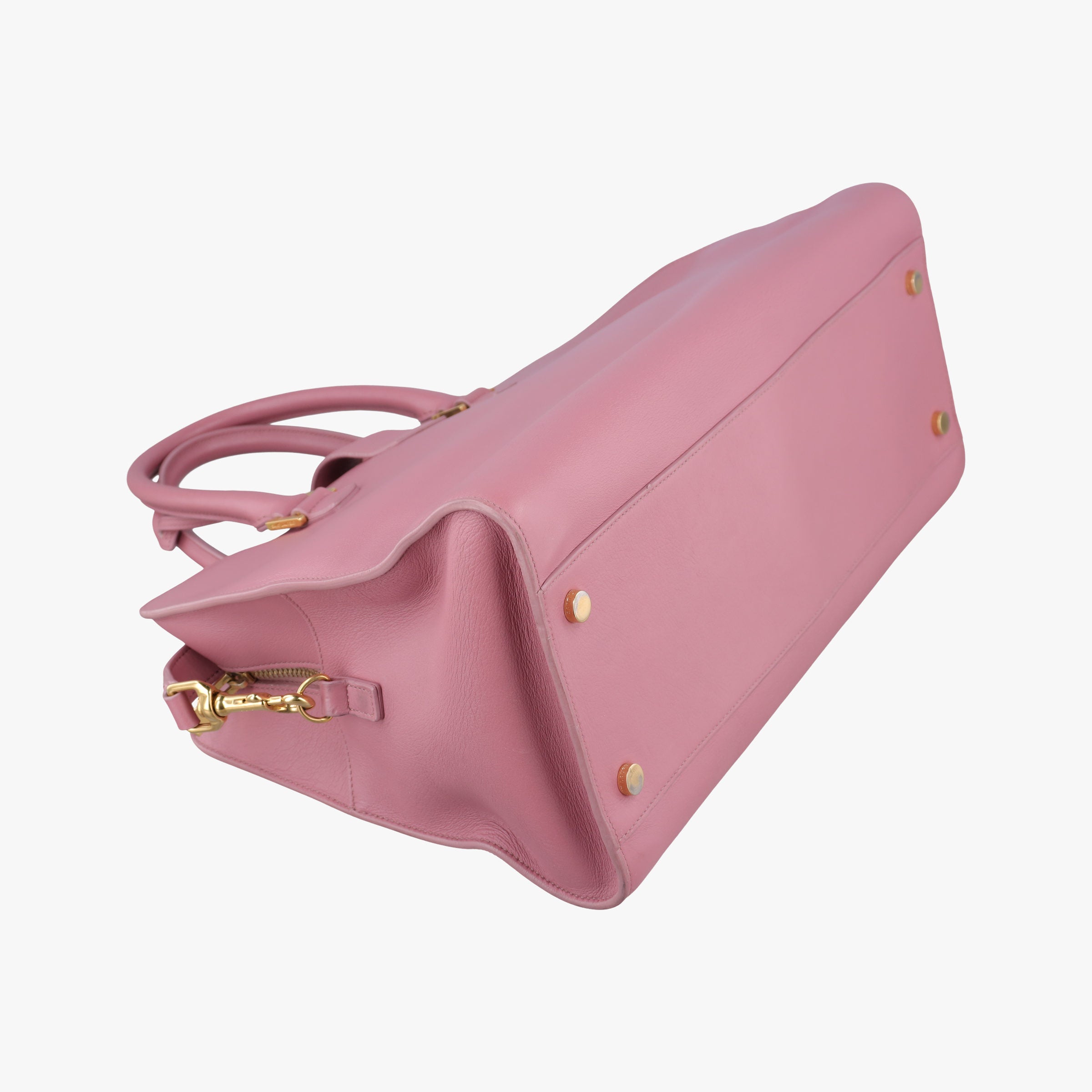 Pre-owned Yves Saint Laurent Baby Cabas Pink Leather 357394 shoulderbag | stylenewstar