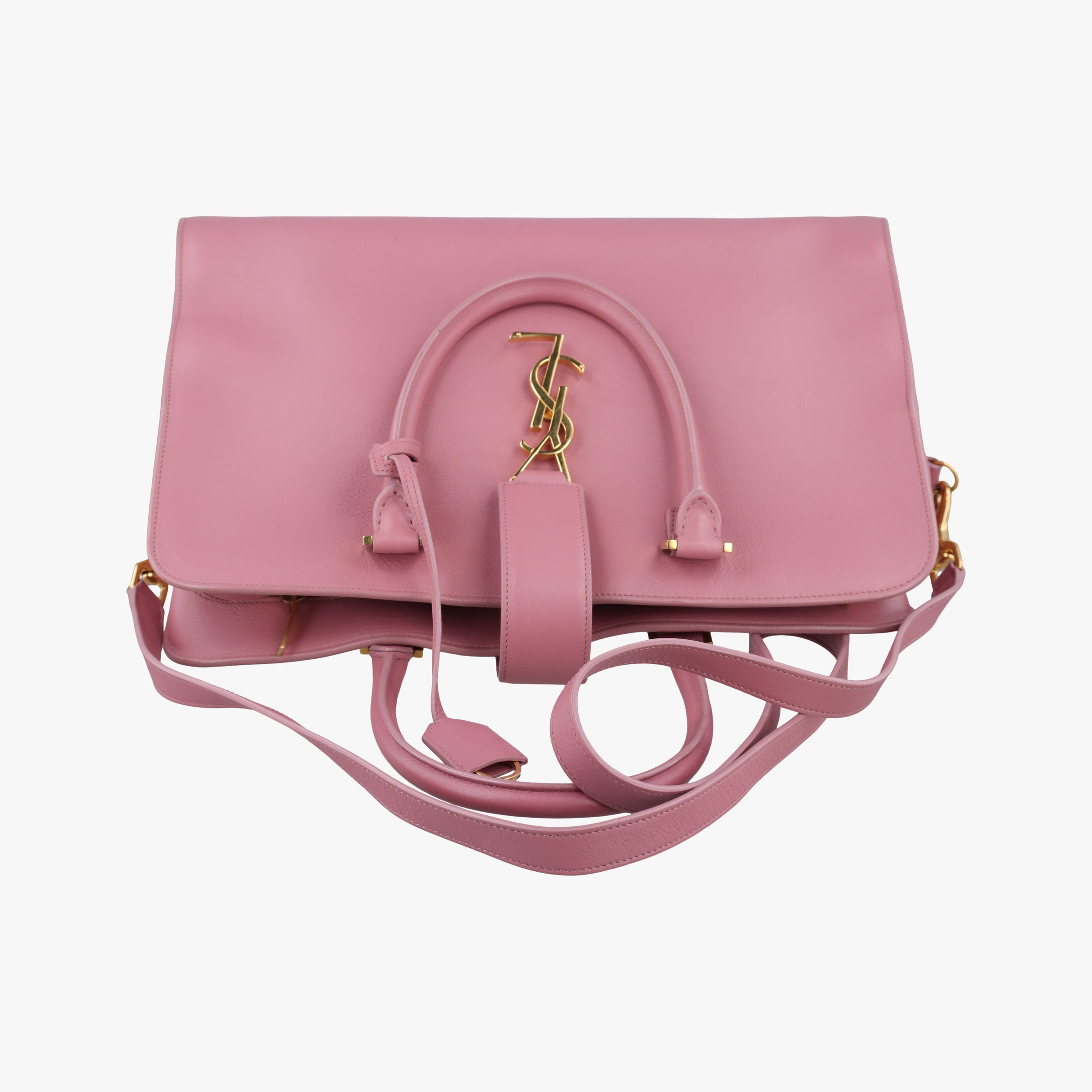 Pre-owned Yves Saint Laurent Baby Cabas Pink Leather 357394 shoulderbag | stylenewstar