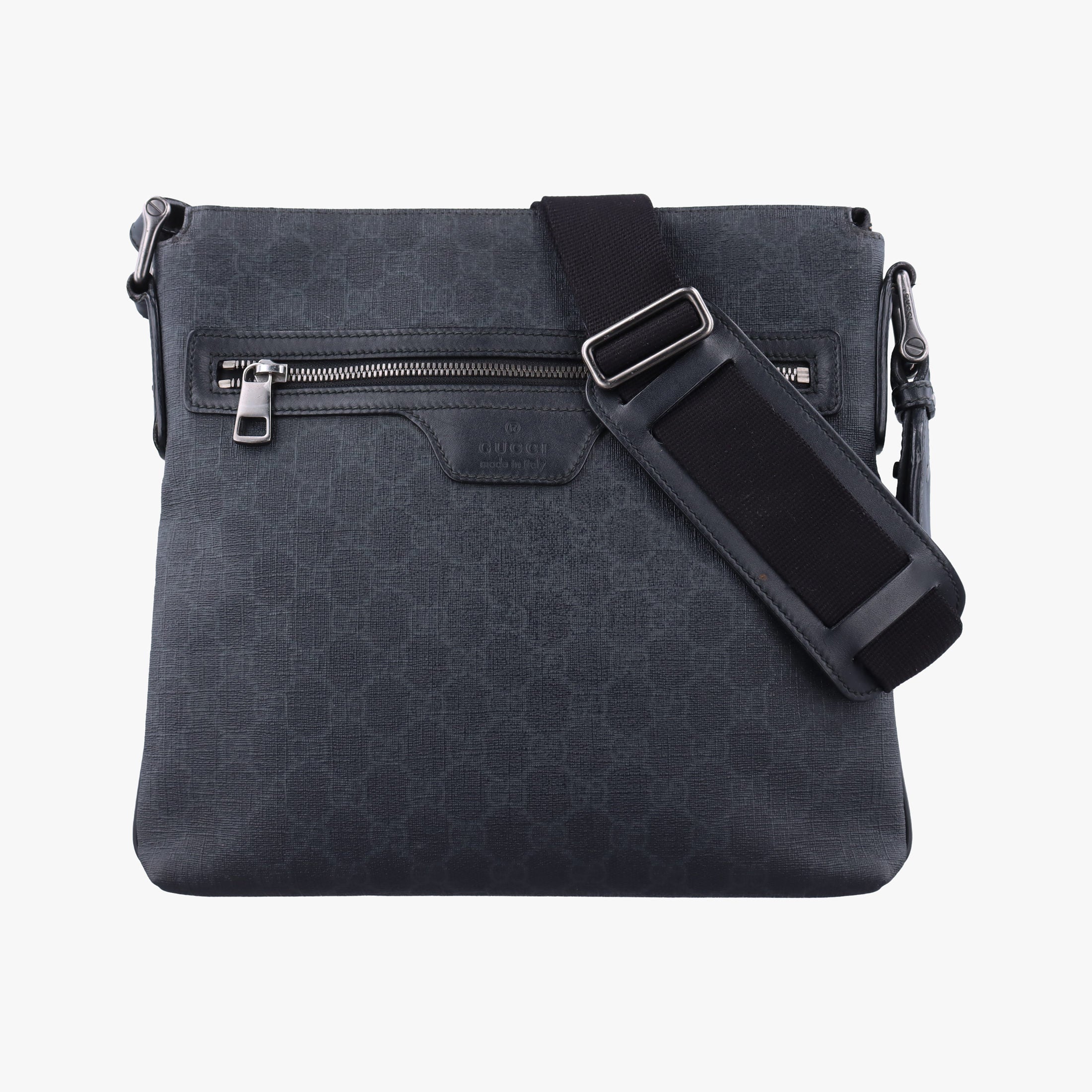 Pre-owned Gucci GG Supreme Black PVC coated canvas 322279 shoulderbag | stylenewstar