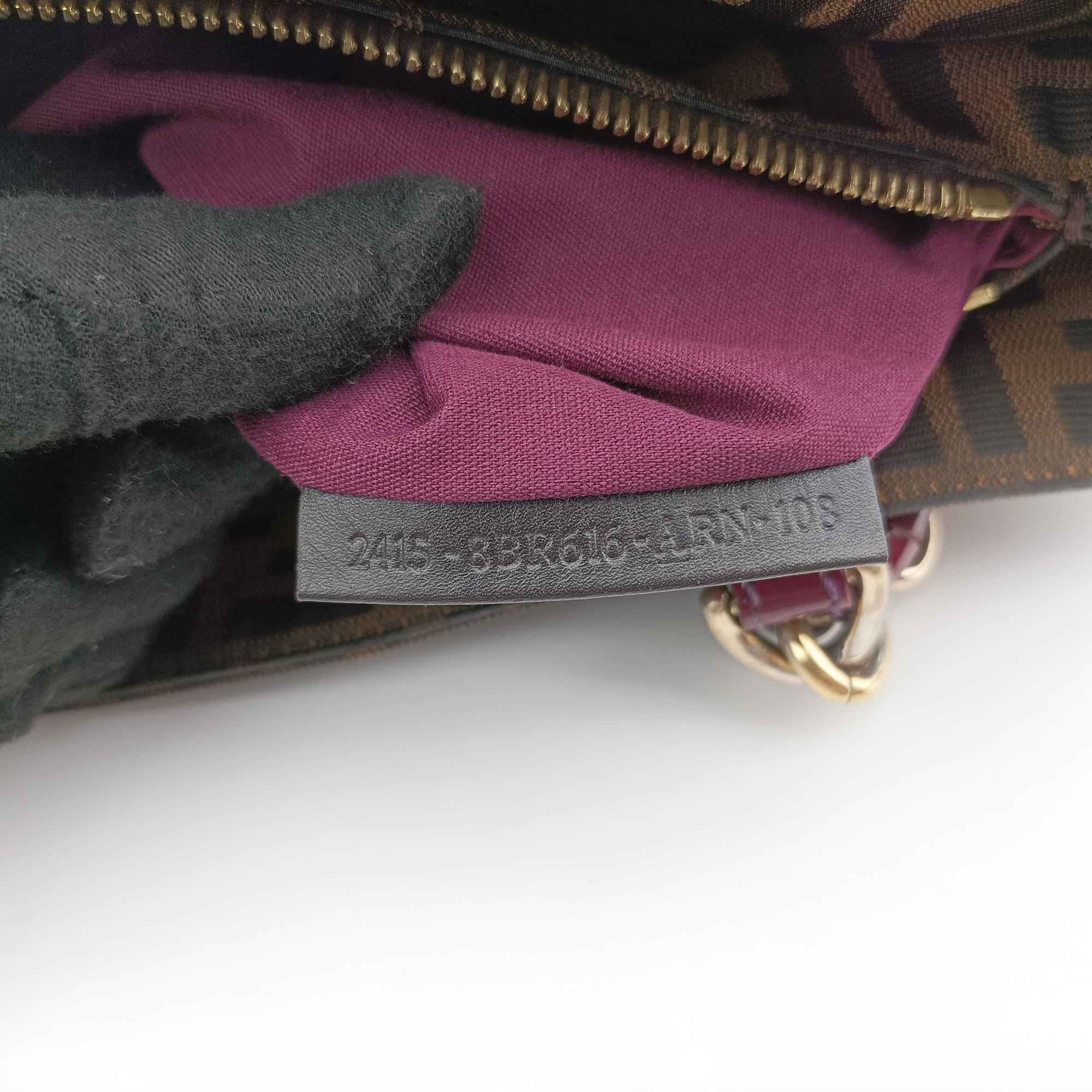 Secondhand Fendi Mia Brown×burgundy canvas×patent 8BR616 shoulderbag | stylenewstar