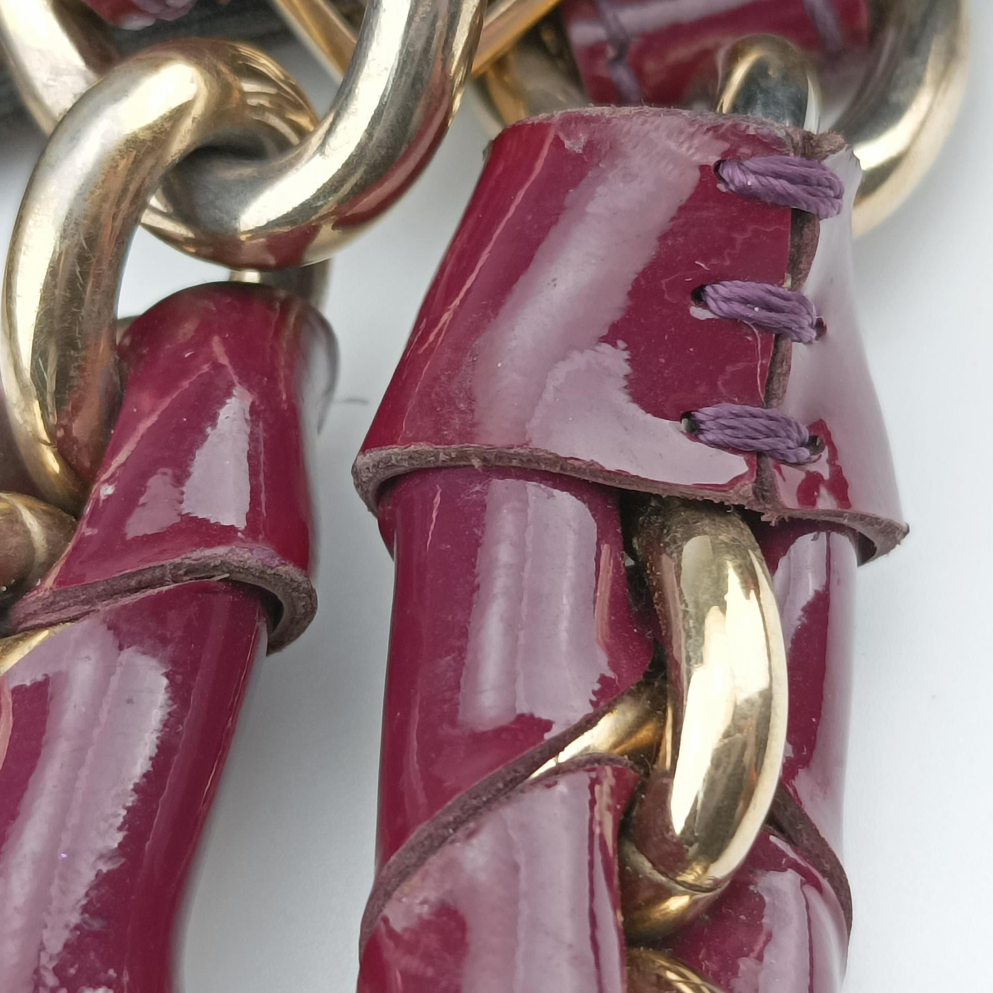 Secondhand Fendi Mia Brown×burgundy canvas×patent 8BR616 shoulderbag | stylenewstar