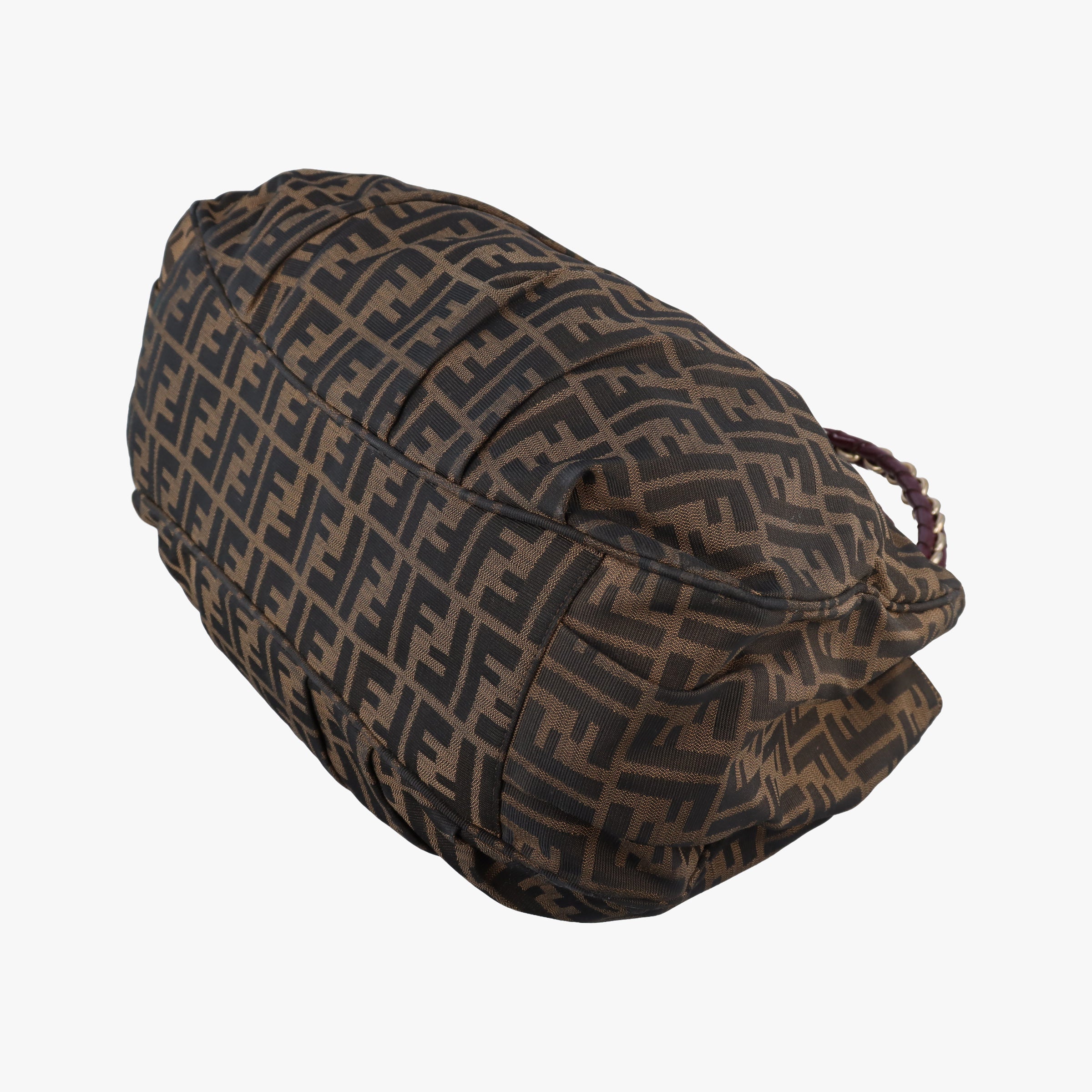 Secondhand Fendi Mia Brown×burgundy canvas×patent 8BR616 shoulderbag | stylenewstar
