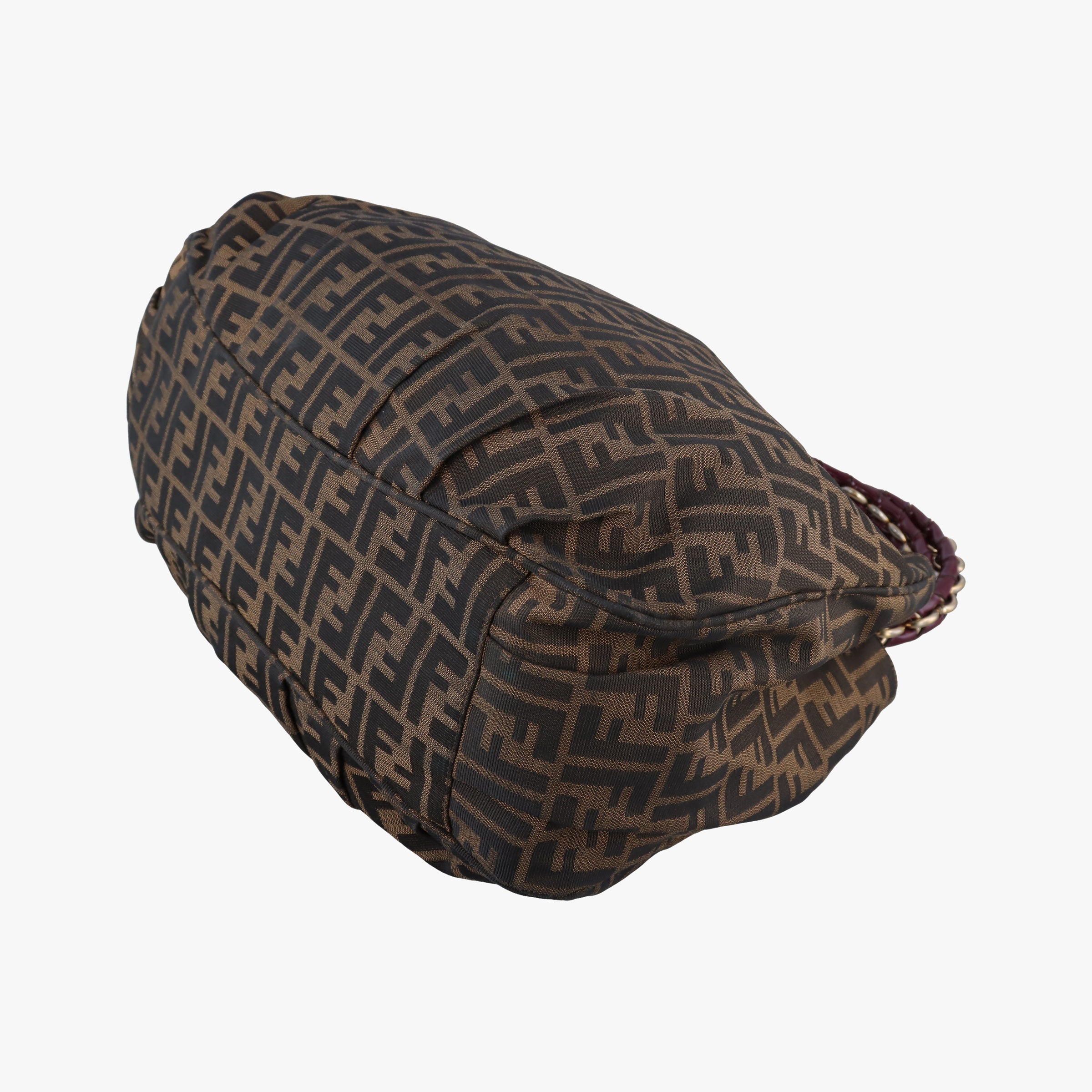 Secondhand Fendi Mia Brown×burgundy canvas×patent 8BR616 shoulderbag | stylenewstar