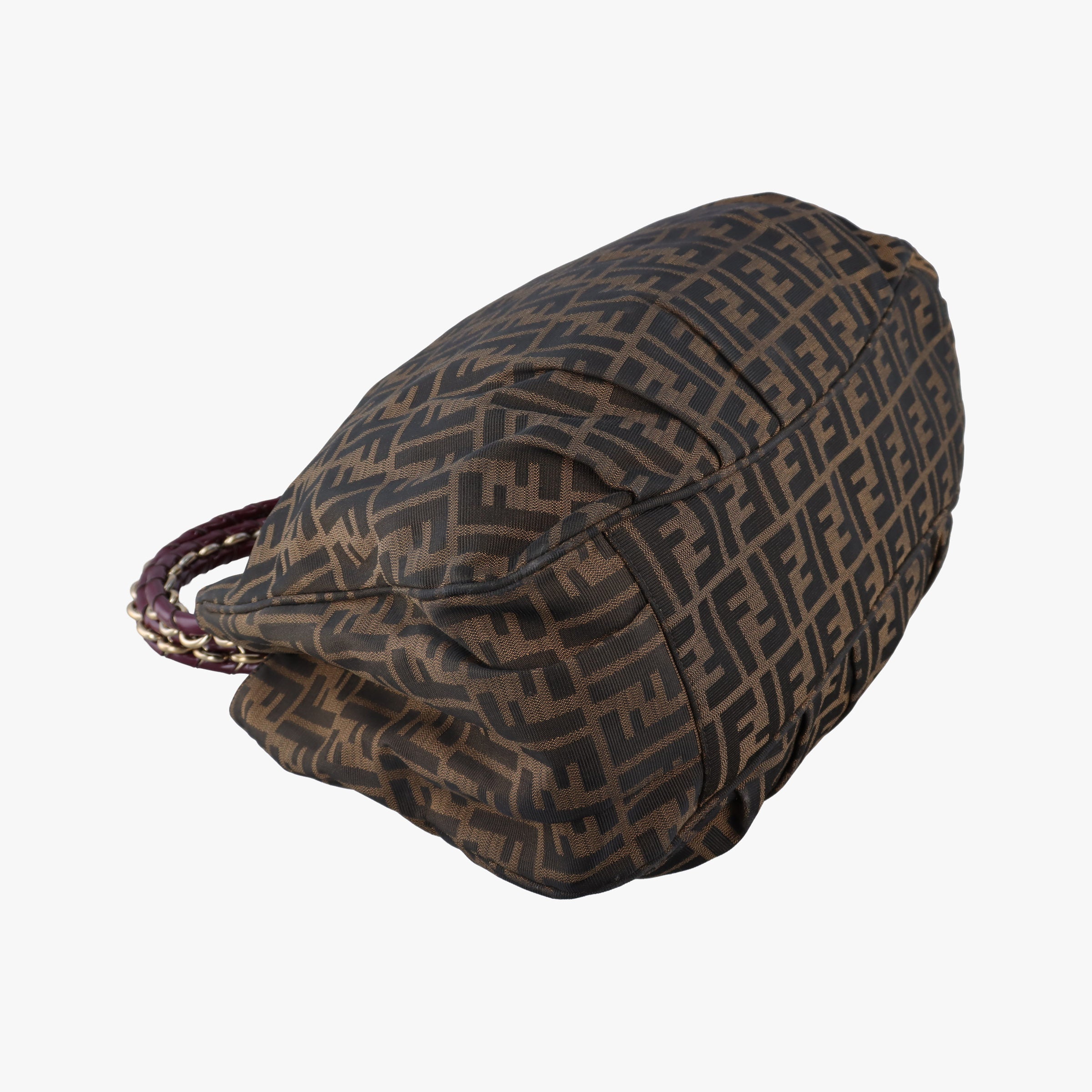 Secondhand Fendi Mia Brown×burgundy canvas×patent 8BR616 shoulderbag | stylenewstar