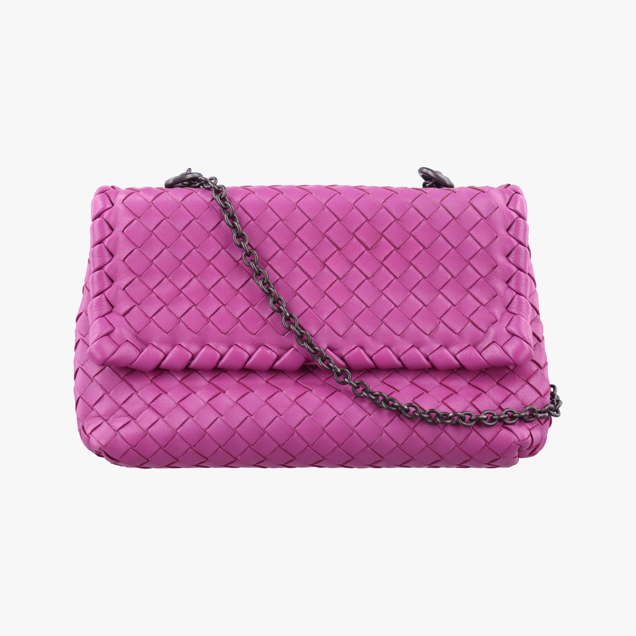 Pre-owned Bottega Veneta Intrecciato Olimpia Purple lambskin  shoulderbag | stylenewstar