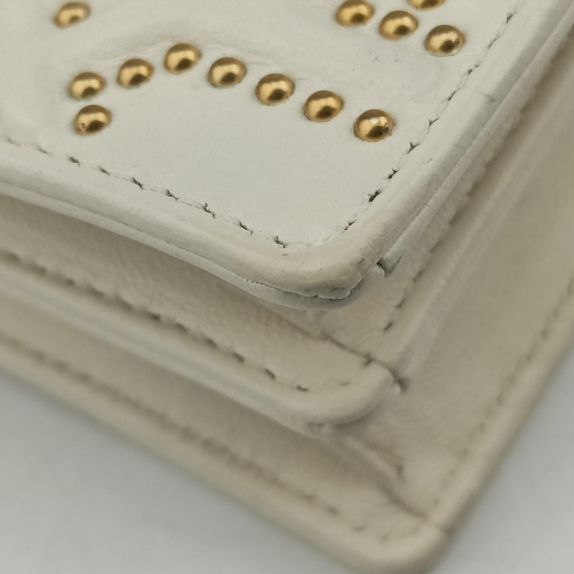 Pre-owned Christian Dior Diorama White Leather  shoulderbag | stylenewstar