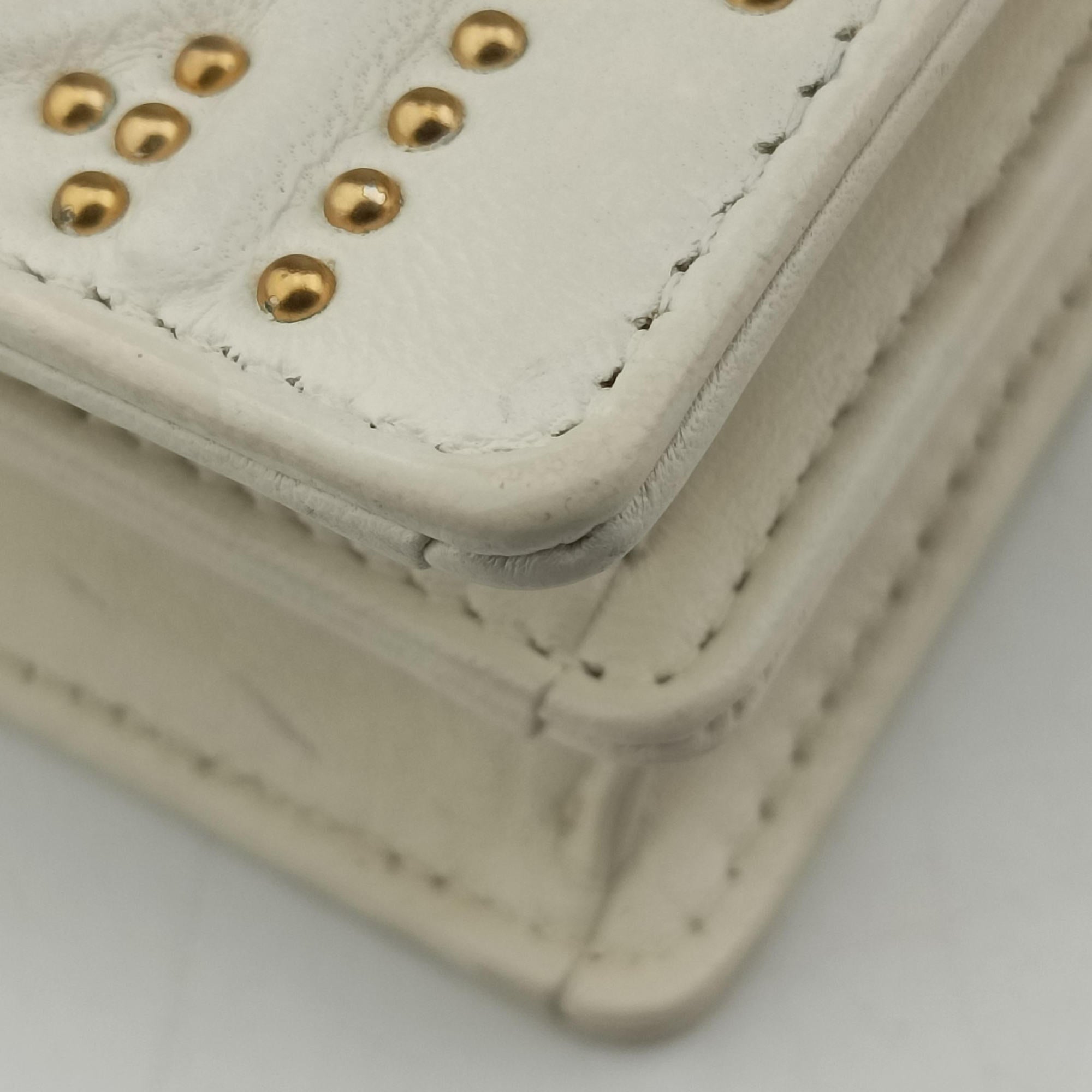 Pre-owned Christian Dior Diorama White Leather  shoulderbag | stylenewstar
