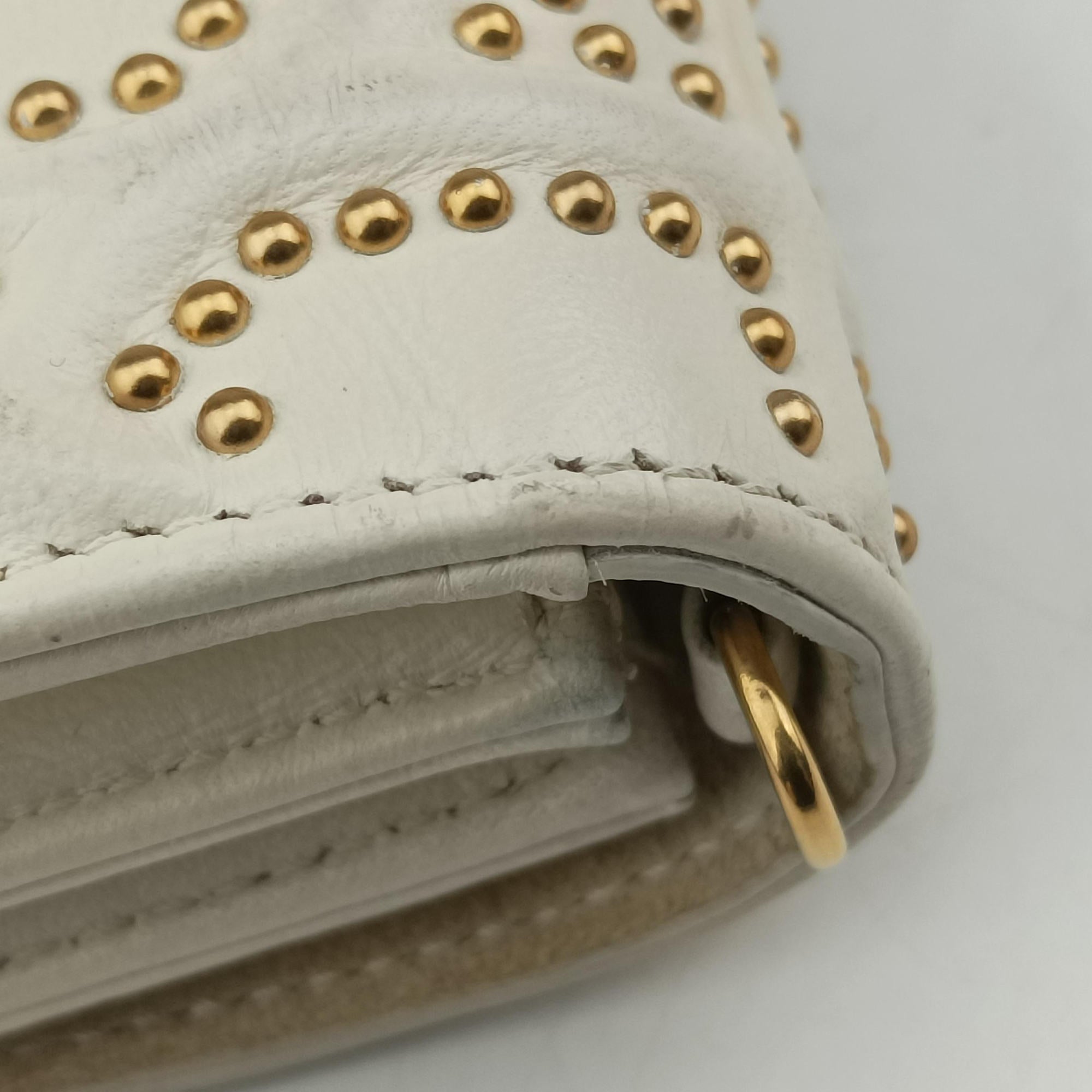 Pre-owned Christian Dior Diorama White Leather  shoulderbag | stylenewstar