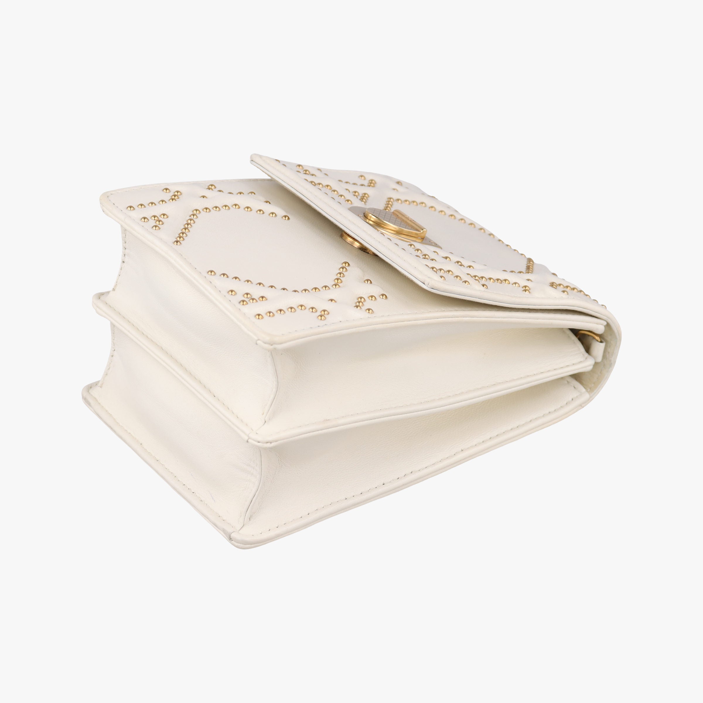 Pre-owned Christian Dior Diorama White Leather  shoulderbag | stylenewstar