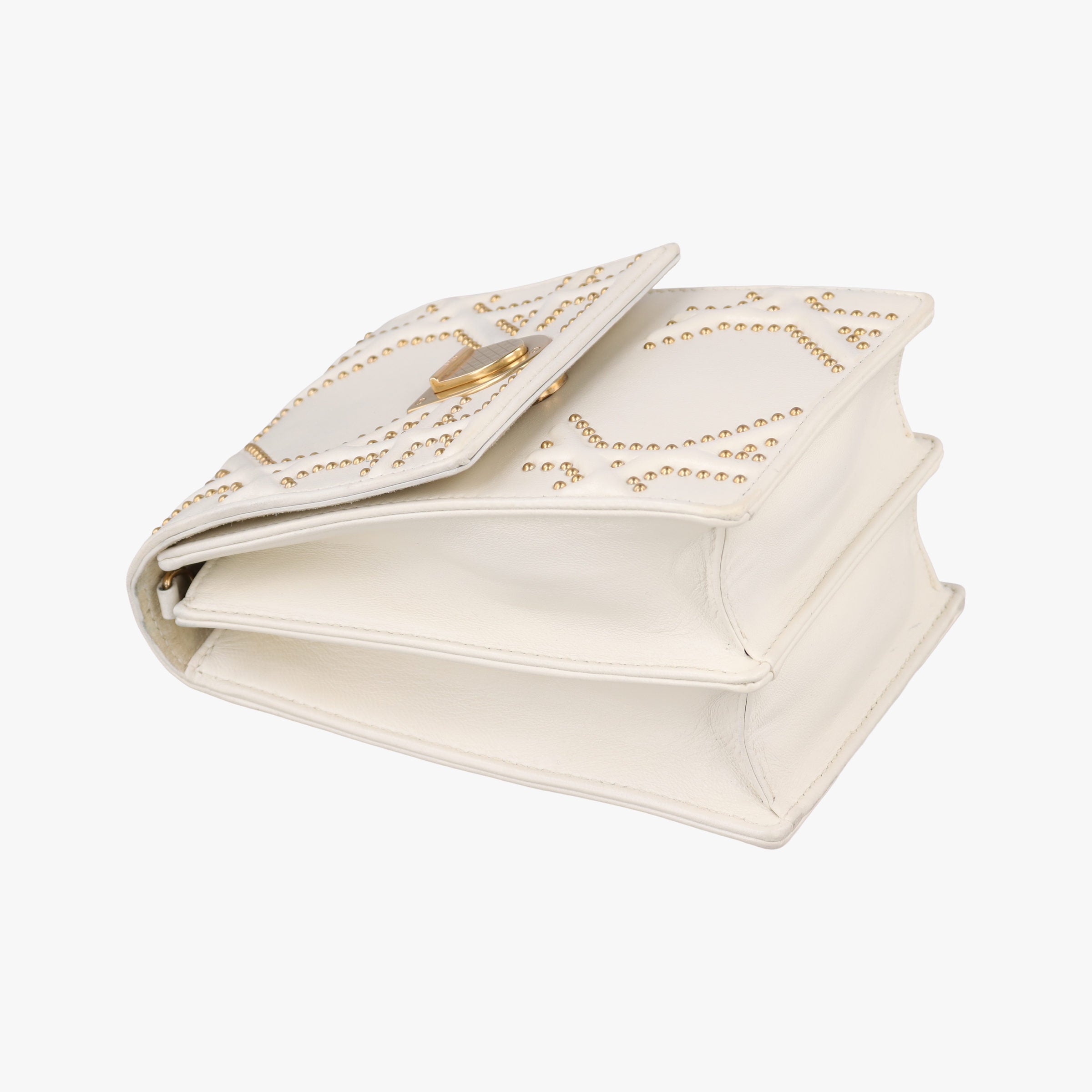 Pre-owned Christian Dior Diorama White Leather  shoulderbag | stylenewstar