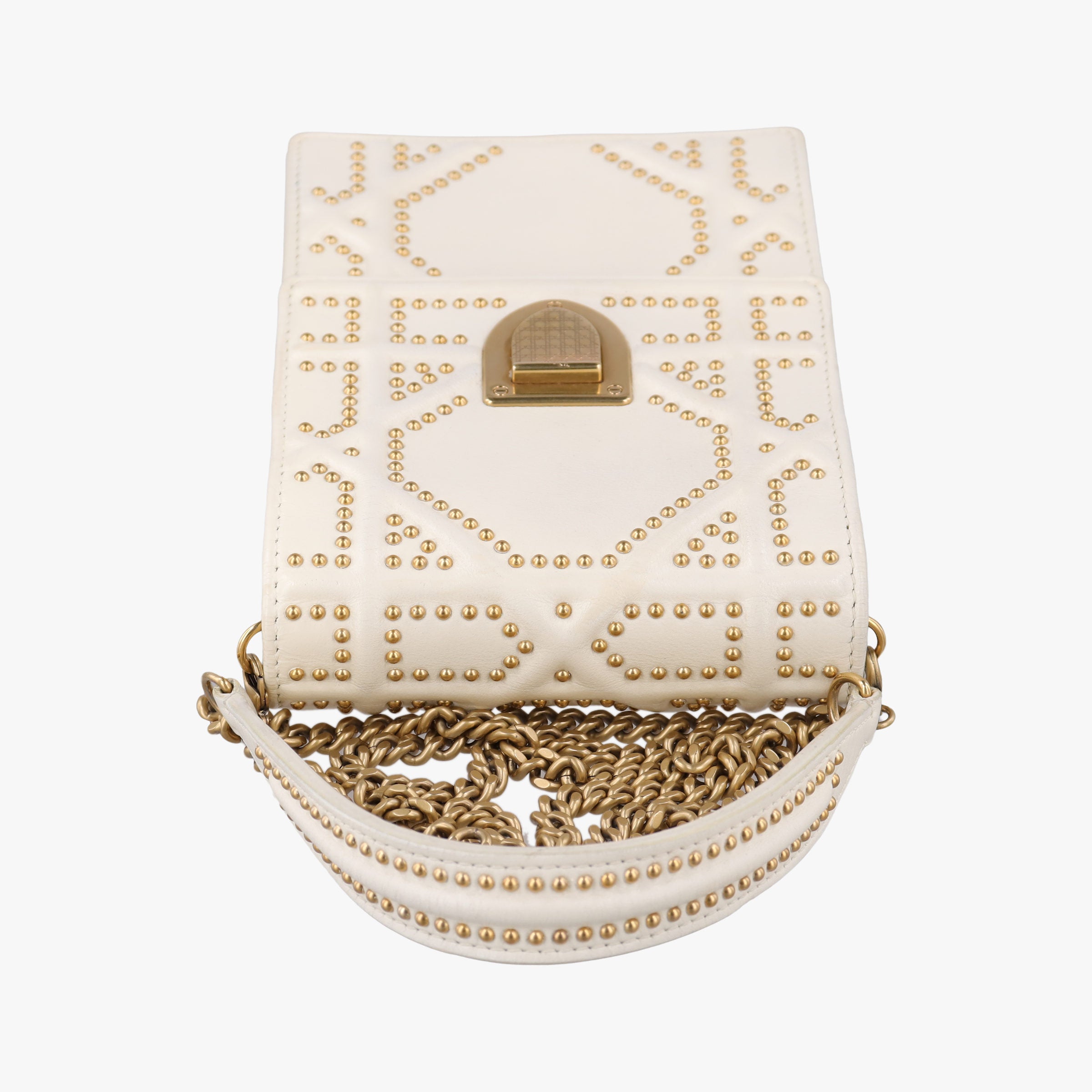 Pre-owned Christian Dior Diorama White Leather  shoulderbag | stylenewstar