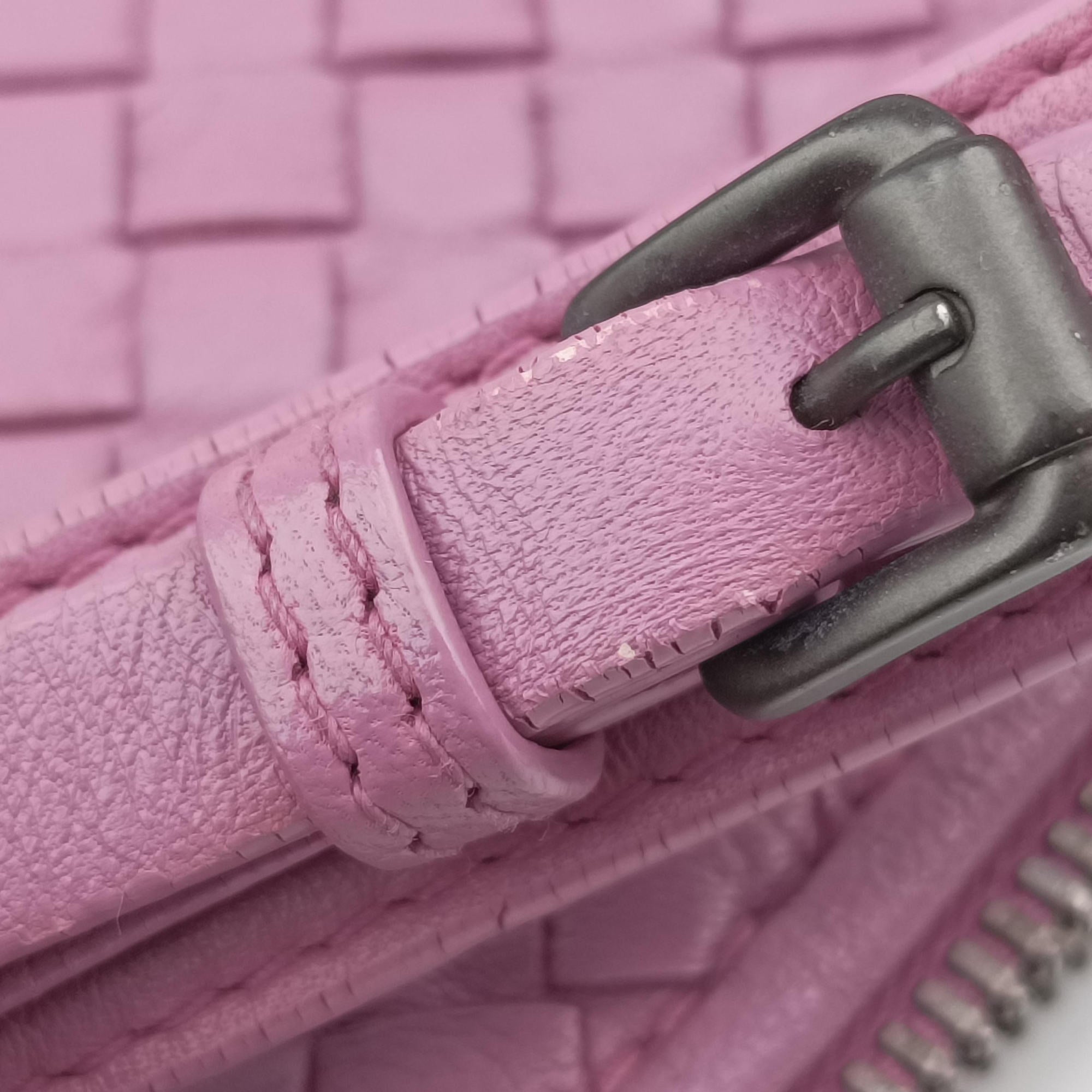 Pre-owned Bottega Veneta NODINI Intrecciato Purple lambskin  shoulderbag | stylenewstar