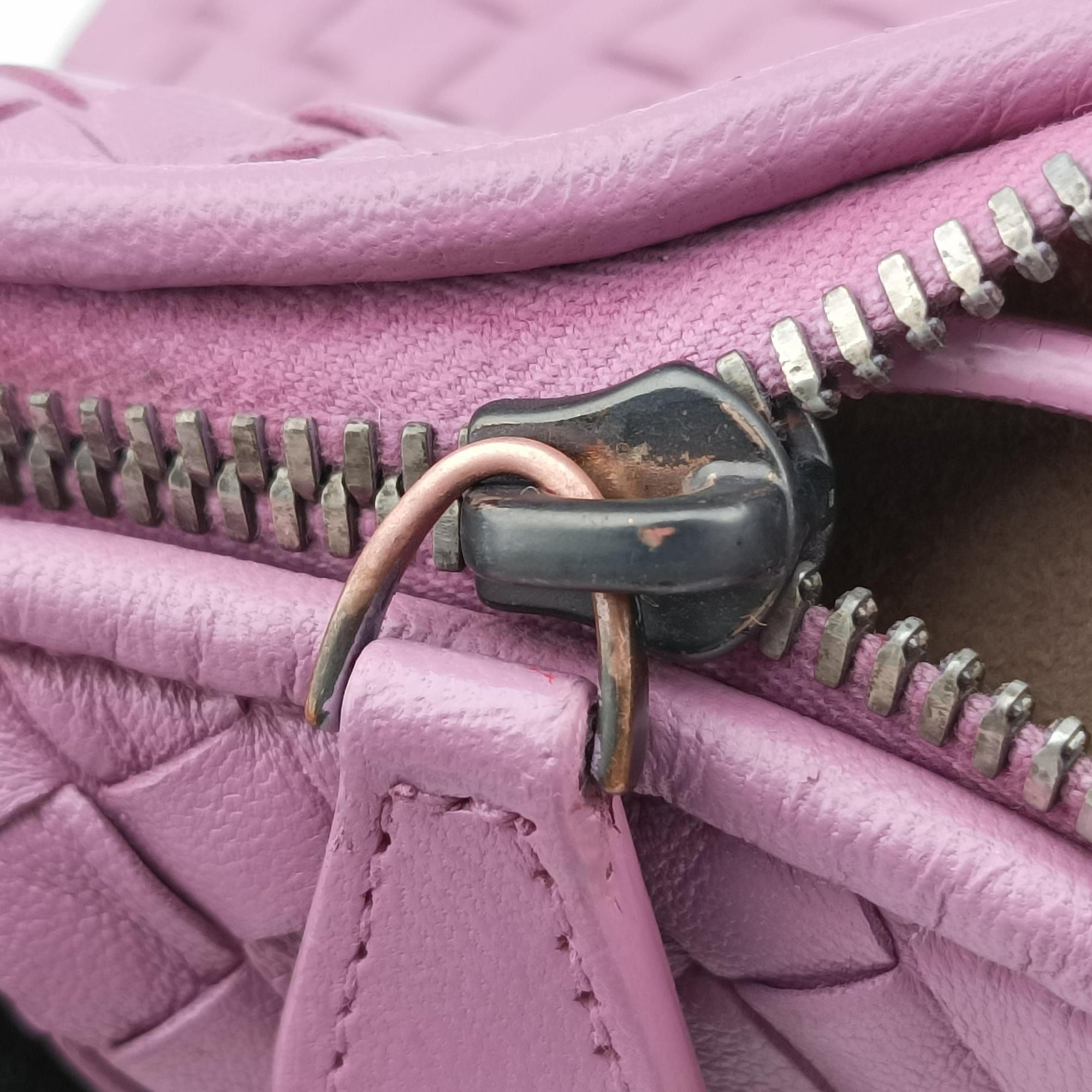 Pre-owned Bottega Veneta NODINI Intrecciato Purple lambskin  shoulderbag | stylenewstar