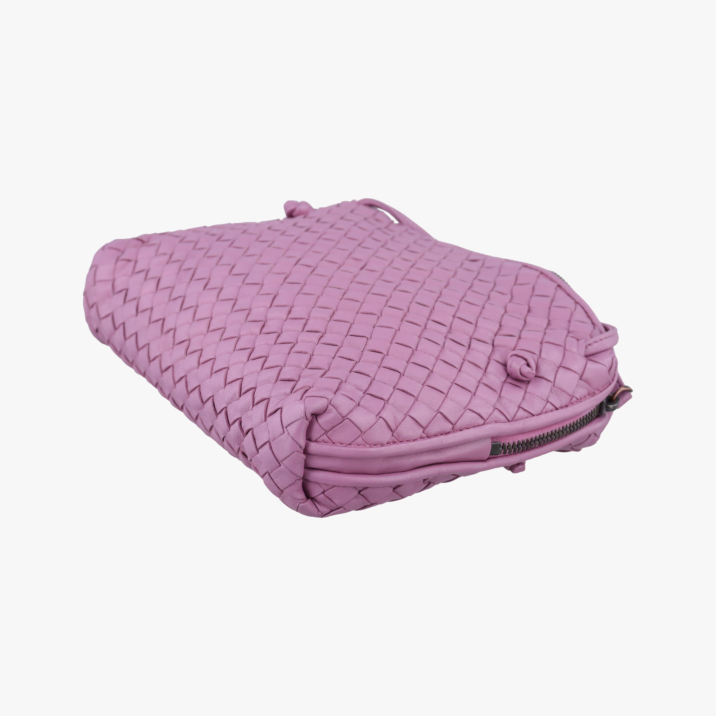 Pre-owned Bottega Veneta NODINI Intrecciato Purple lambskin  shoulderbag | stylenewstar