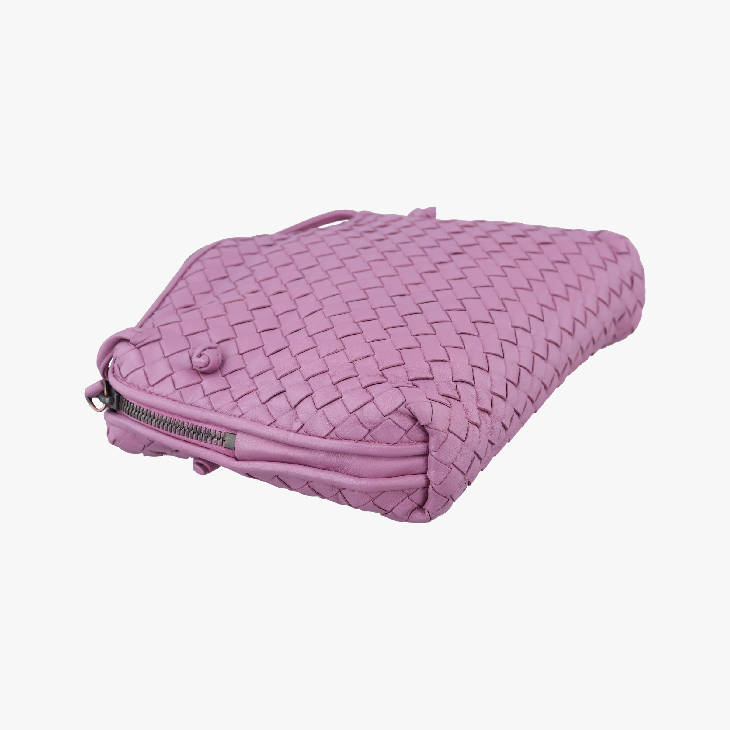 Pre-owned Bottega Veneta NODINI Intrecciato Purple lambskin  shoulderbag | stylenewstar