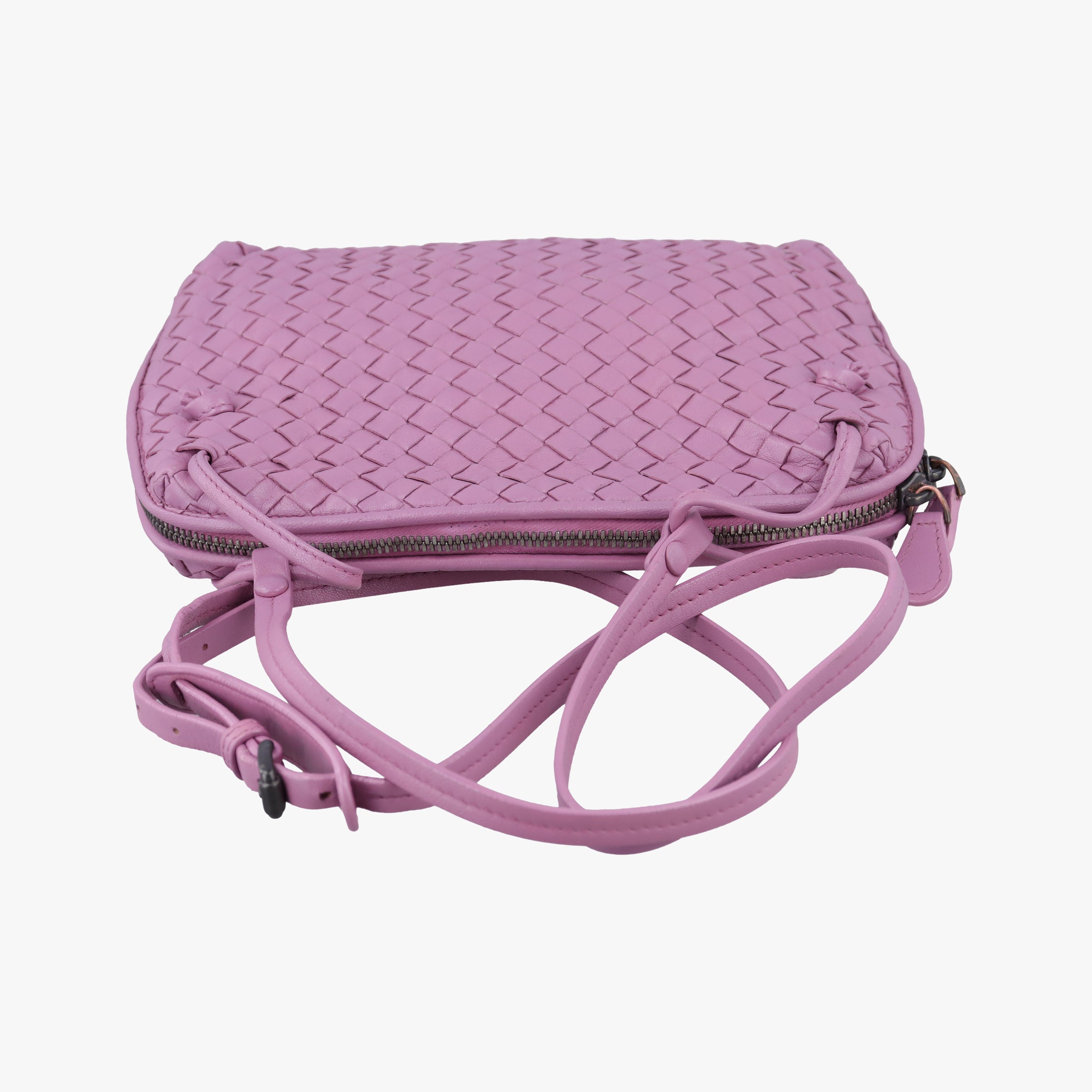 Pre-owned Bottega Veneta NODINI Intrecciato Purple lambskin  shoulderbag | stylenewstar