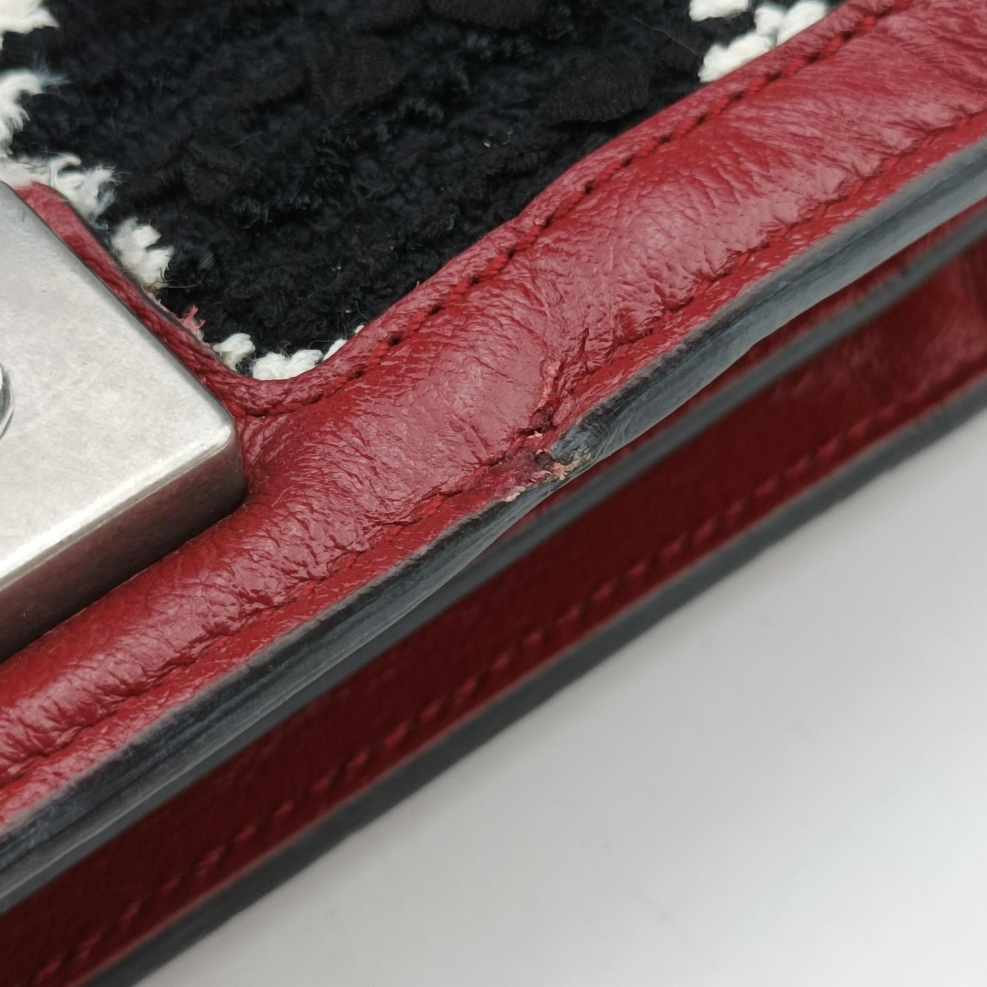 Pre-owned Gucci Dionysus Red×black Tweed×Leather 400249 shoulderbag | stylenewstar
