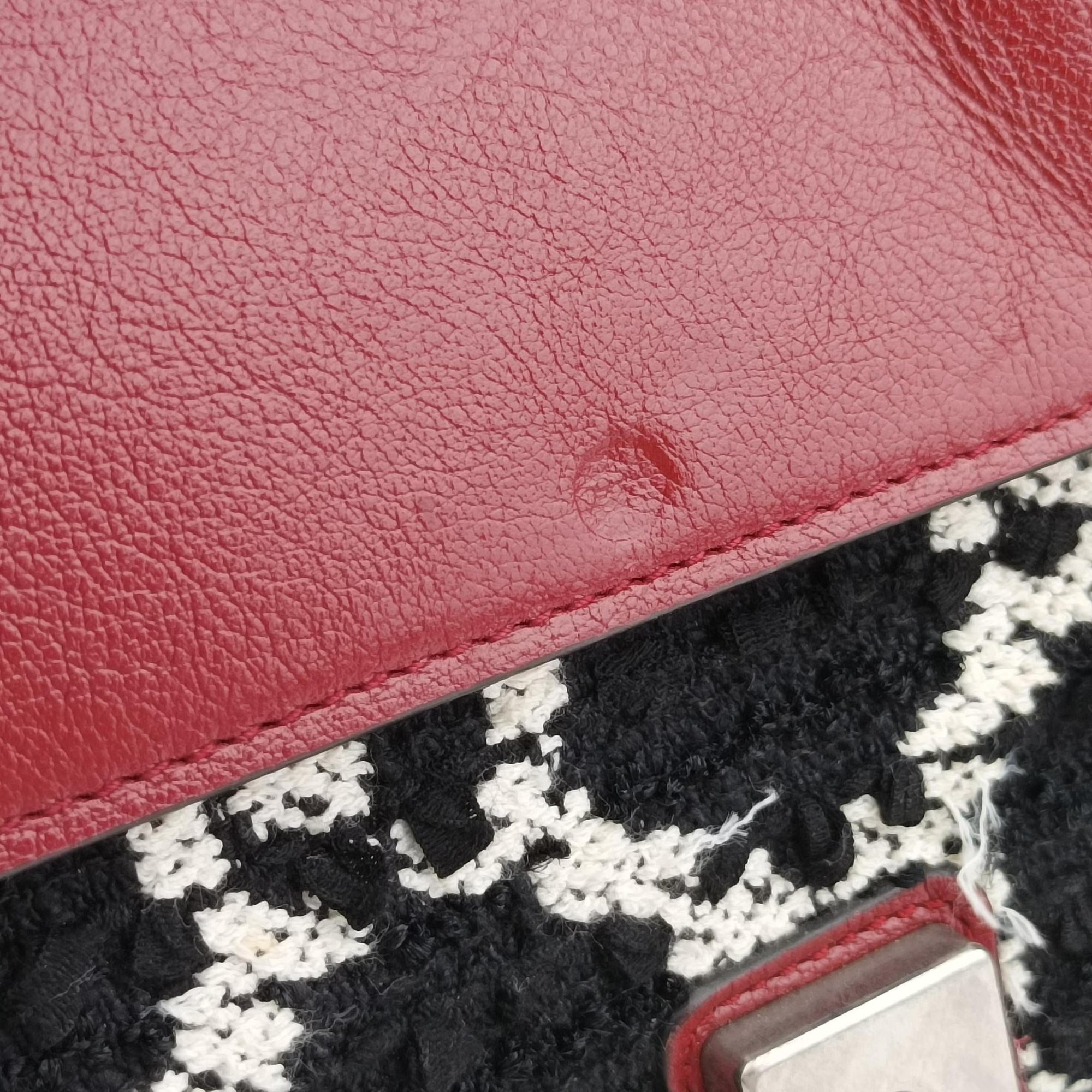 Pre-owned Gucci Dionysus Red×black Tweed×Leather 400249 shoulderbag | stylenewstar