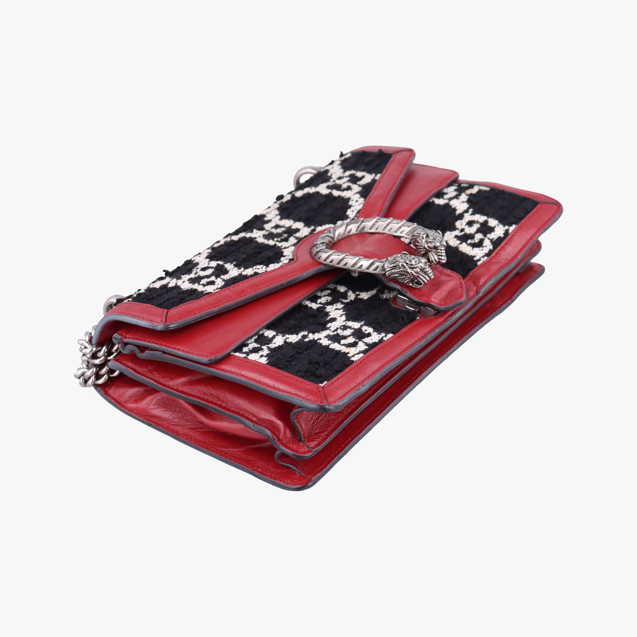 Pre-owned Gucci Dionysus Red×black Tweed×Leather 400249 shoulderbag | stylenewstar