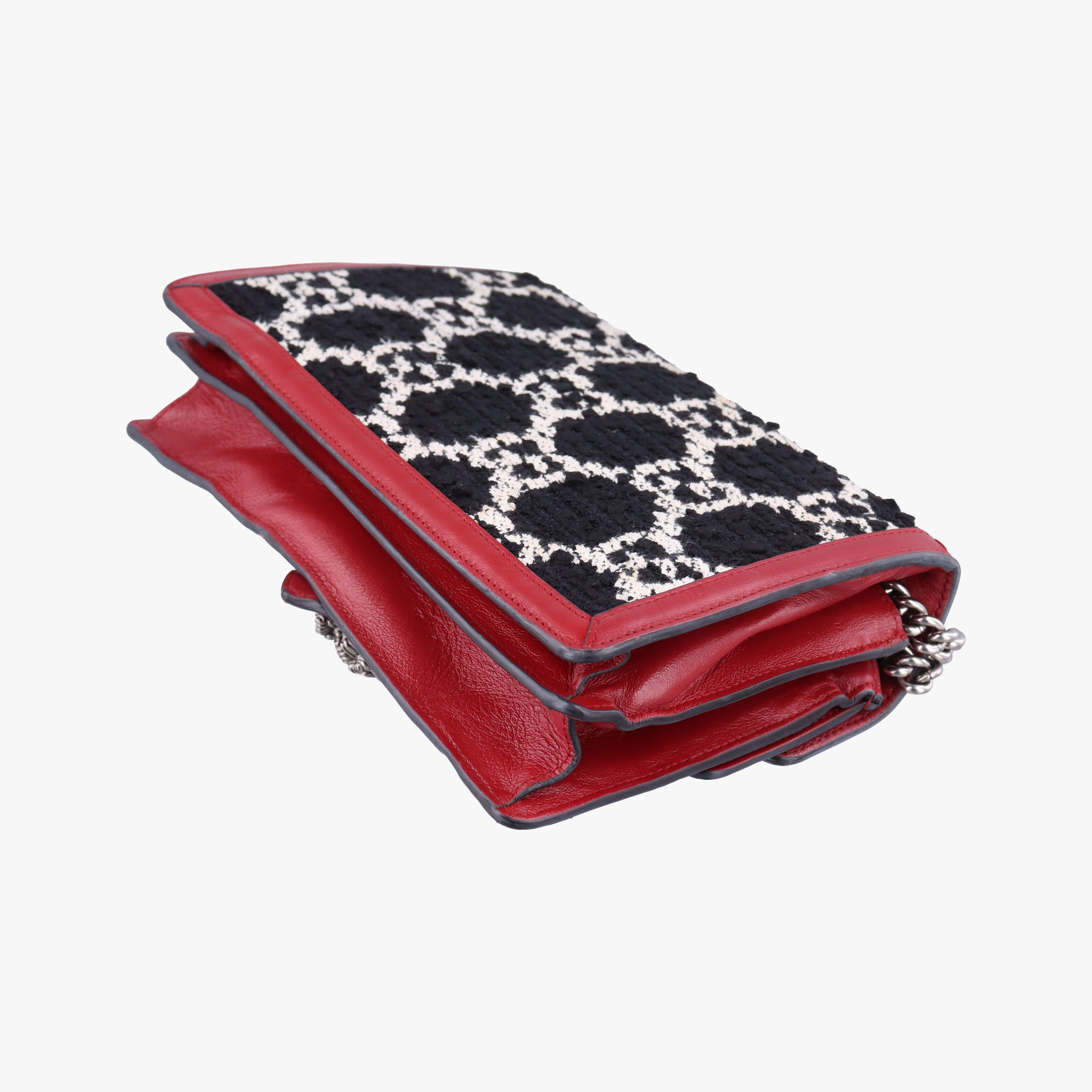 Pre-owned Gucci Dionysus Red×black Tweed×Leather 400249 shoulderbag | stylenewstar