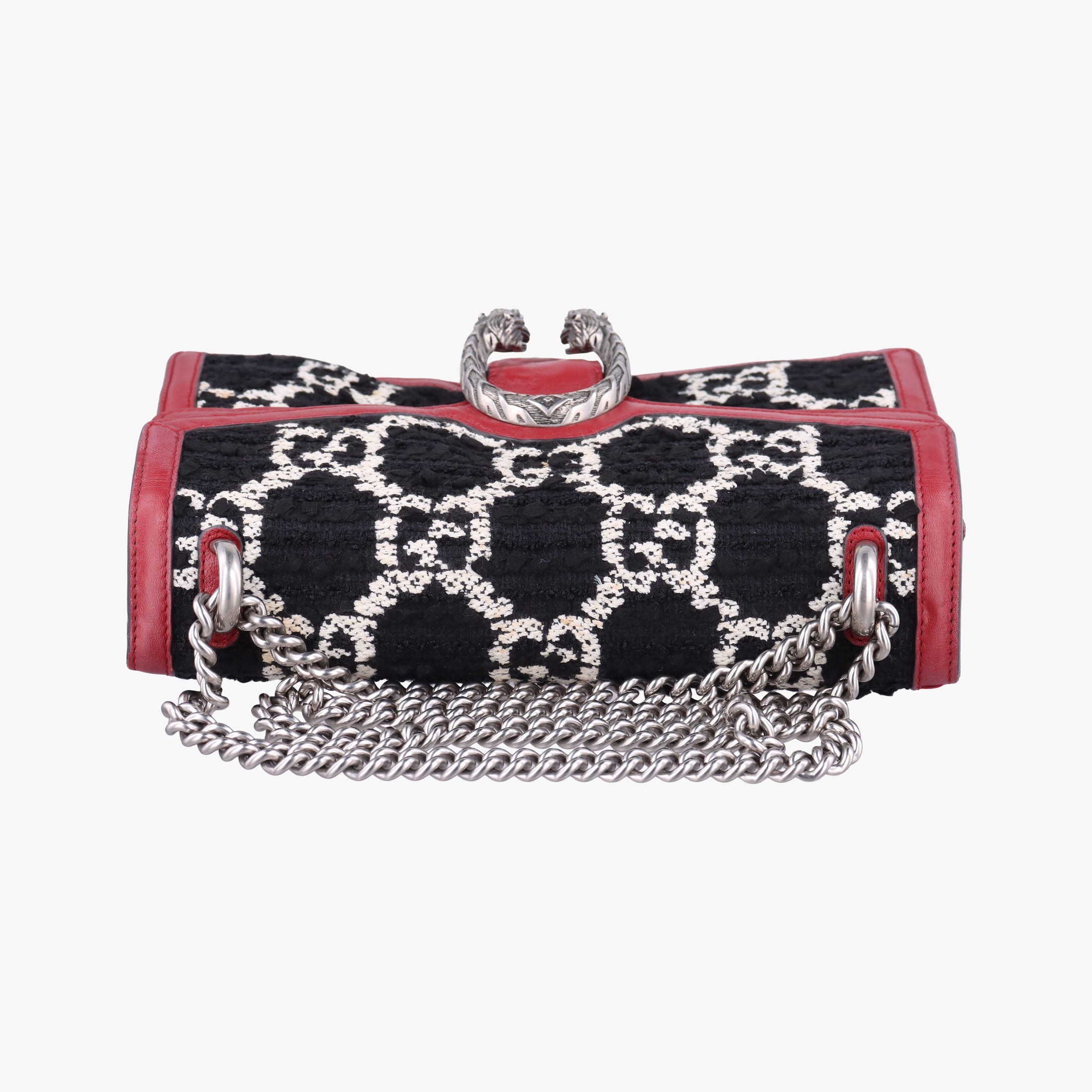 Pre-owned Gucci Dionysus Red×black Tweed×Leather 400249 shoulderbag | stylenewstar