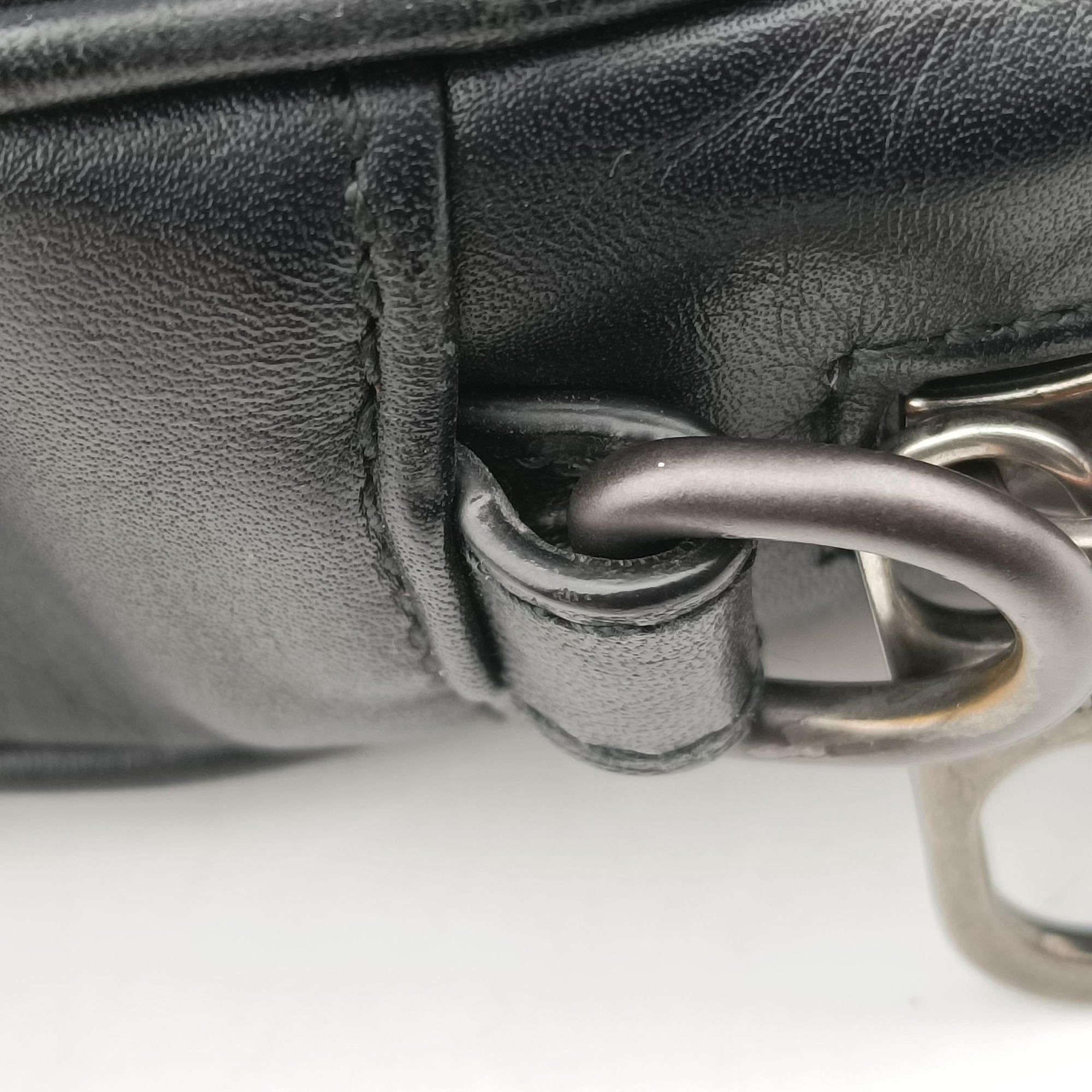 Pre-owned Bottega Veneta Intrecciato Black lambskin  shoulderbag | stylenewstar