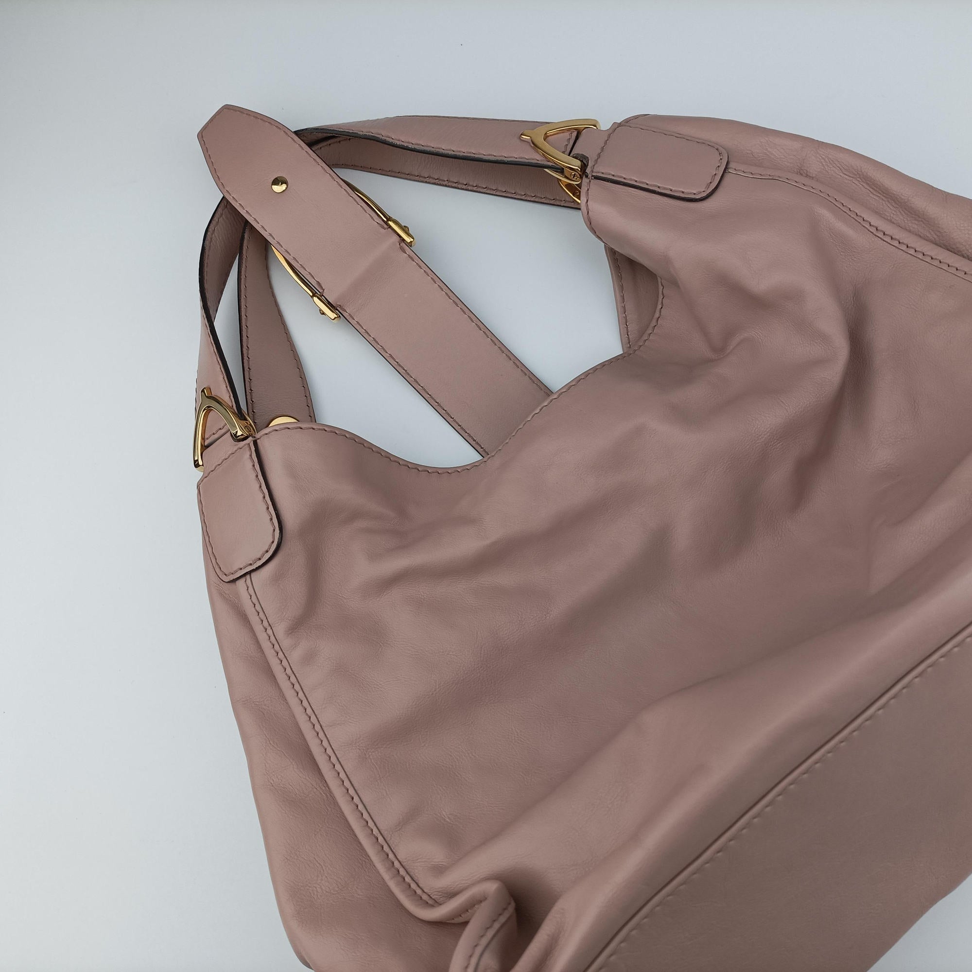 Pre-owned Gucci Soft Stirrup Pink Leather 296856 handbag | stylenewstar